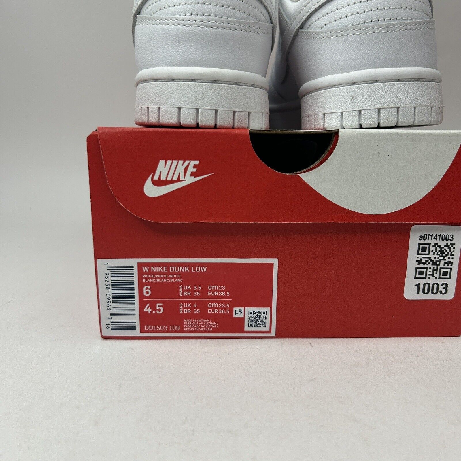 Nike Nike Dunk Low WMNS “Triple White” 2023 Size US 6 / IT 36 - 5 Thumbnail