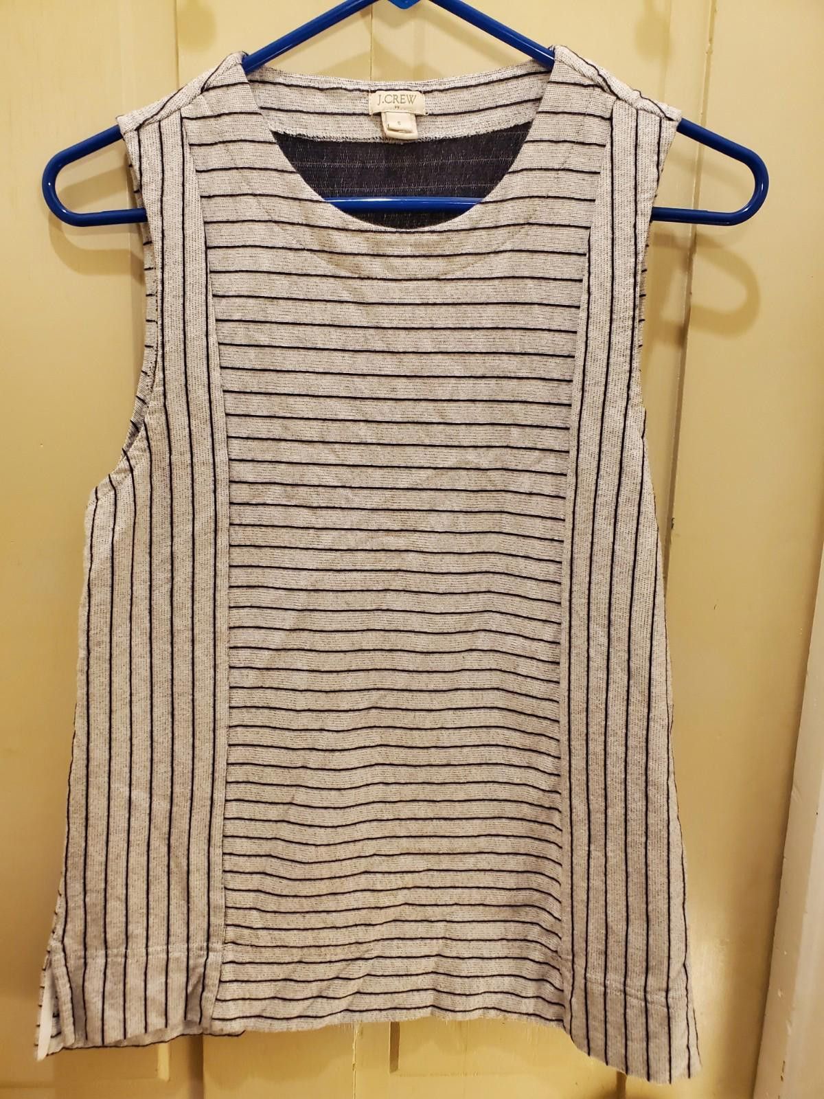 J.Crew J. Crew Gray Navy Blue Striped Knit TankTop Small Size S / US 4 / IT 40 - 1 Thumbnail