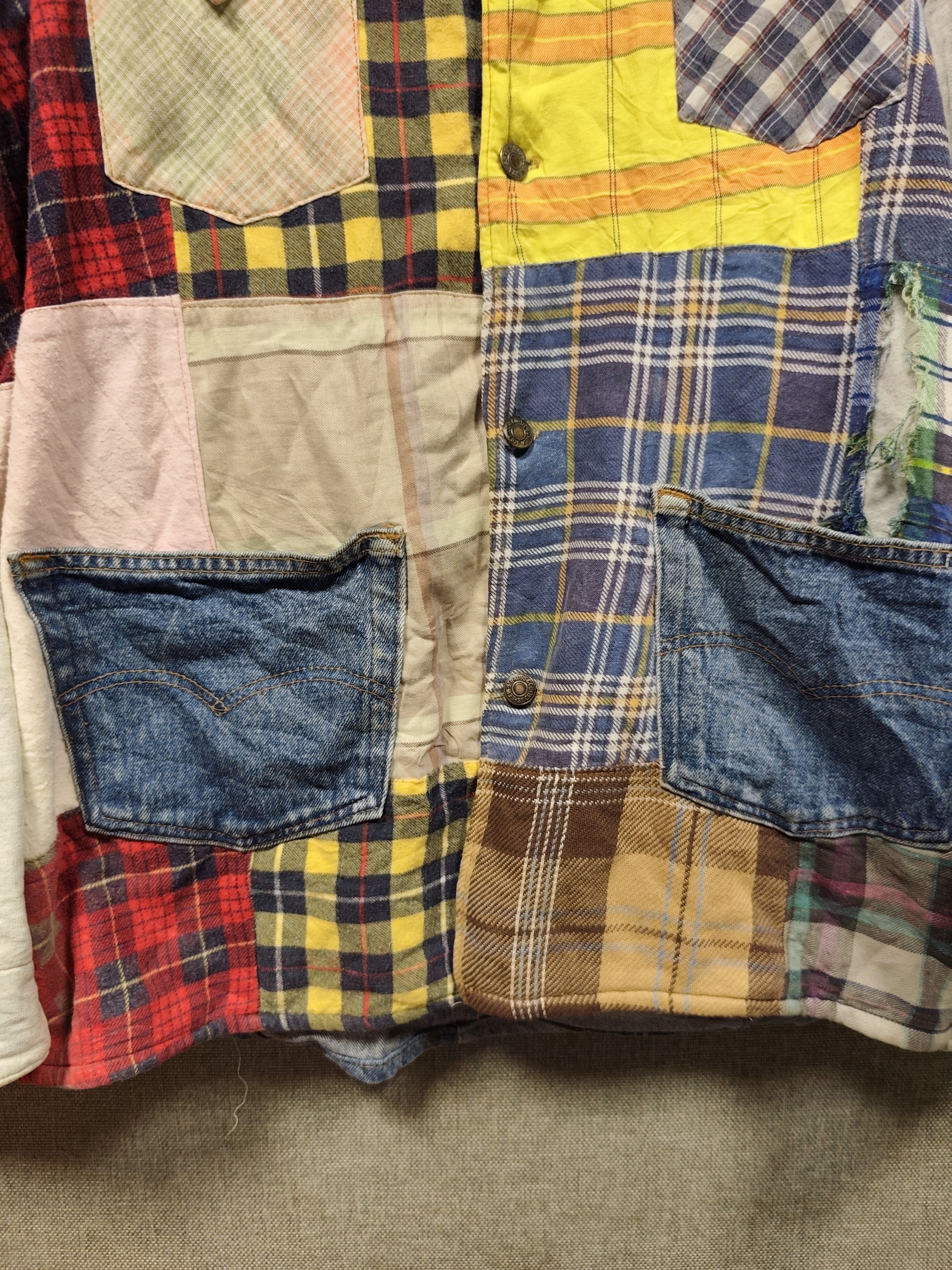 Levi's × Vintage Vintage 90s Levi's jacket patchwork made in usa Size US XL / EU 56 / 4 - 3 Thumbnail