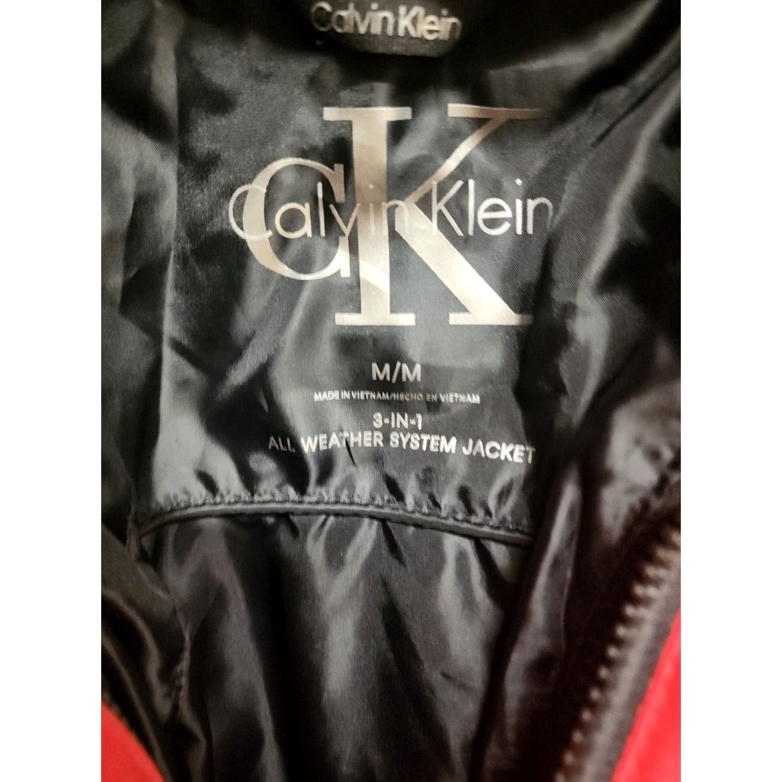 Calvin Klein Calvin Klein Jacket 3-in-1 Red Hoodie Removable Vest Hood Womens M Medium 3 in 1 Zip Poplin Polyester Wind-Resistant Water-Resistant Pockets Size M / US 6-8 / IT 42-44 - 2 Thumbnail