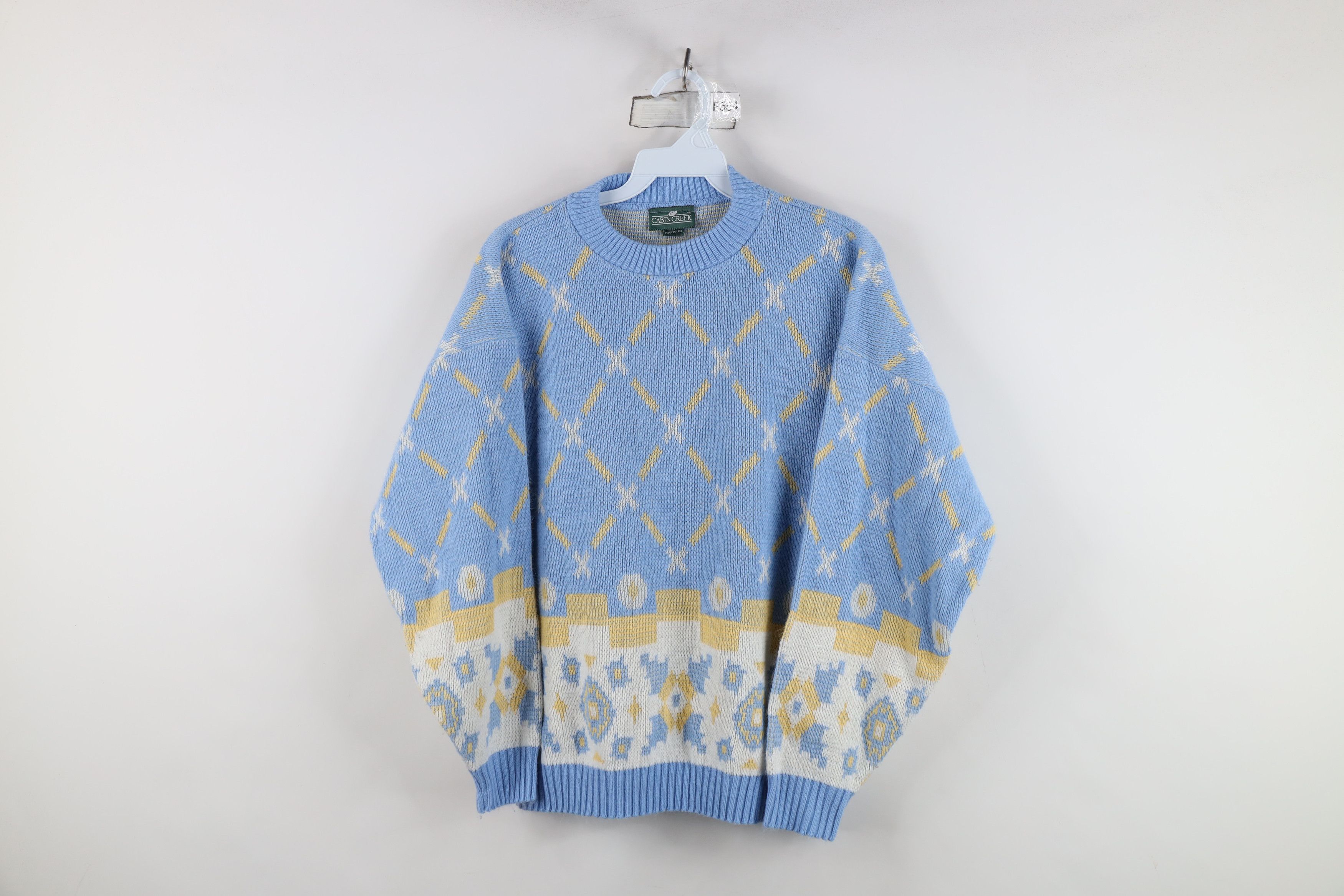 Vintage Vintage 90s Streetwear Fair Isle Knit Crewneck Sweater USA Size L / US 10 / IT 46 - 1 Thumbnail