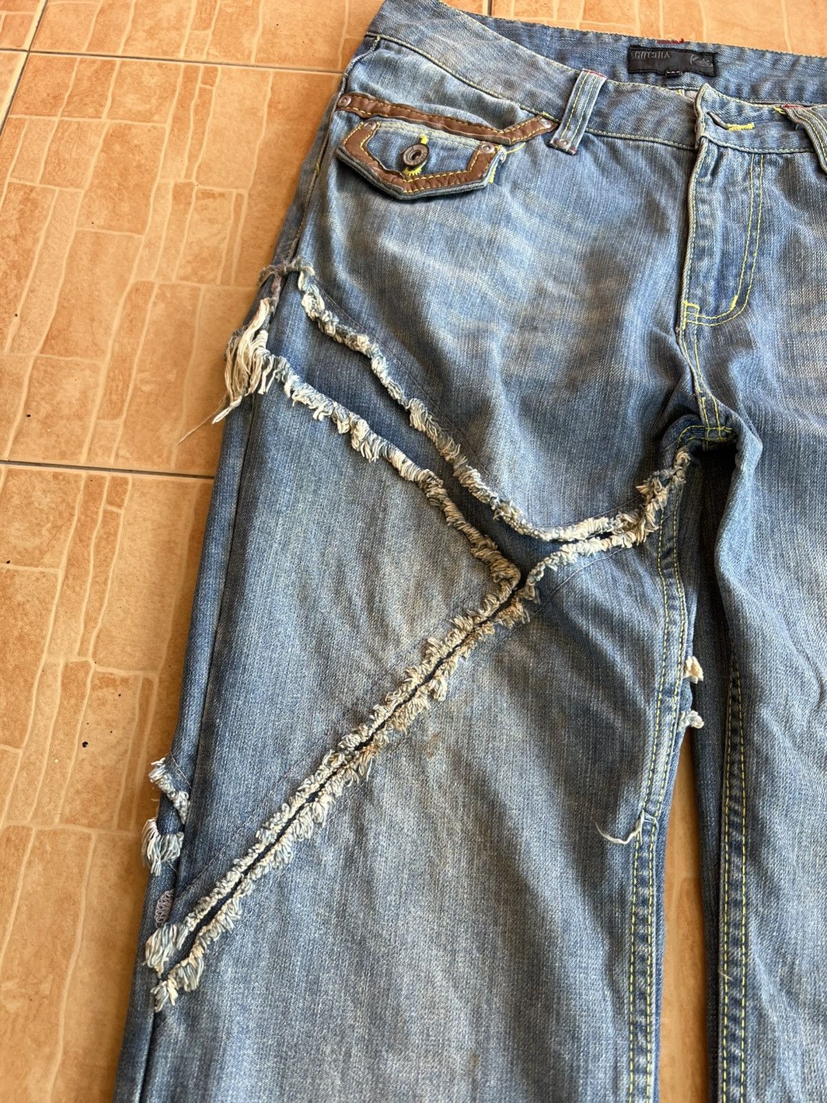 If Six Was Nine Vintage Gotcha Distress Jean Size US 31 - 11 Thumbnail