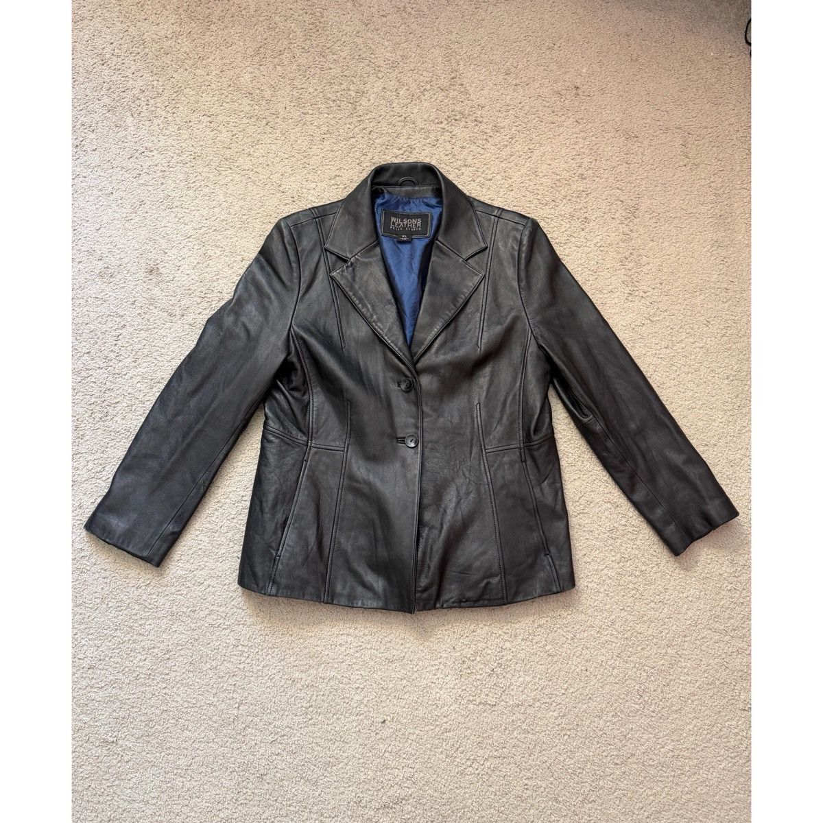 Wilsons Leather WILSONS PELLE STUDIO VINTAGE BLAZER LEATHER JACKET Size XL / US 12-14 / IT 48-50 - 7 Thumbnail
