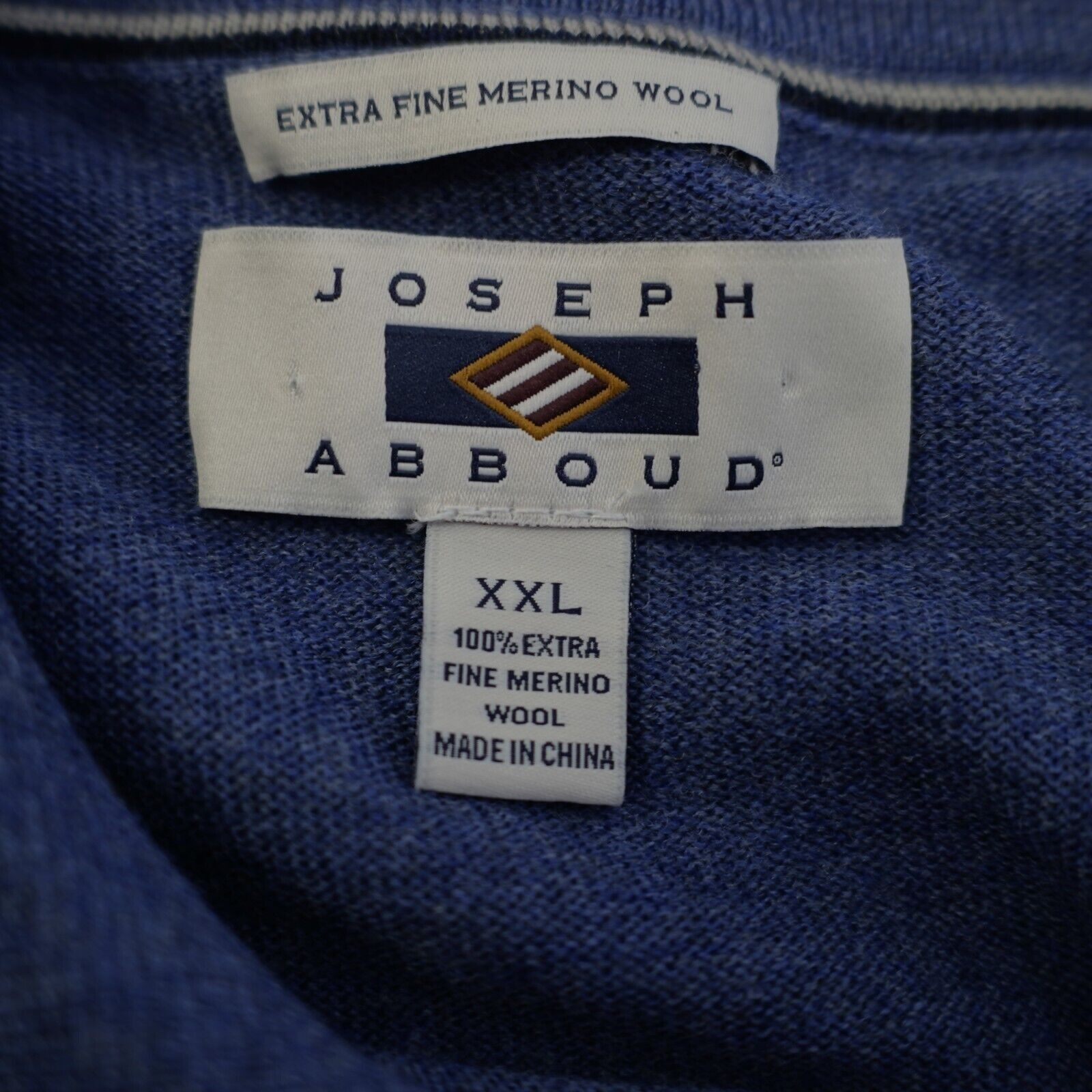 Joseph Abboud Joseph Abboud Blue 2XL Extra Fine Merino Wool Collared Fitte Size US XXL / EU 58 / 5 - 9 Thumbnail