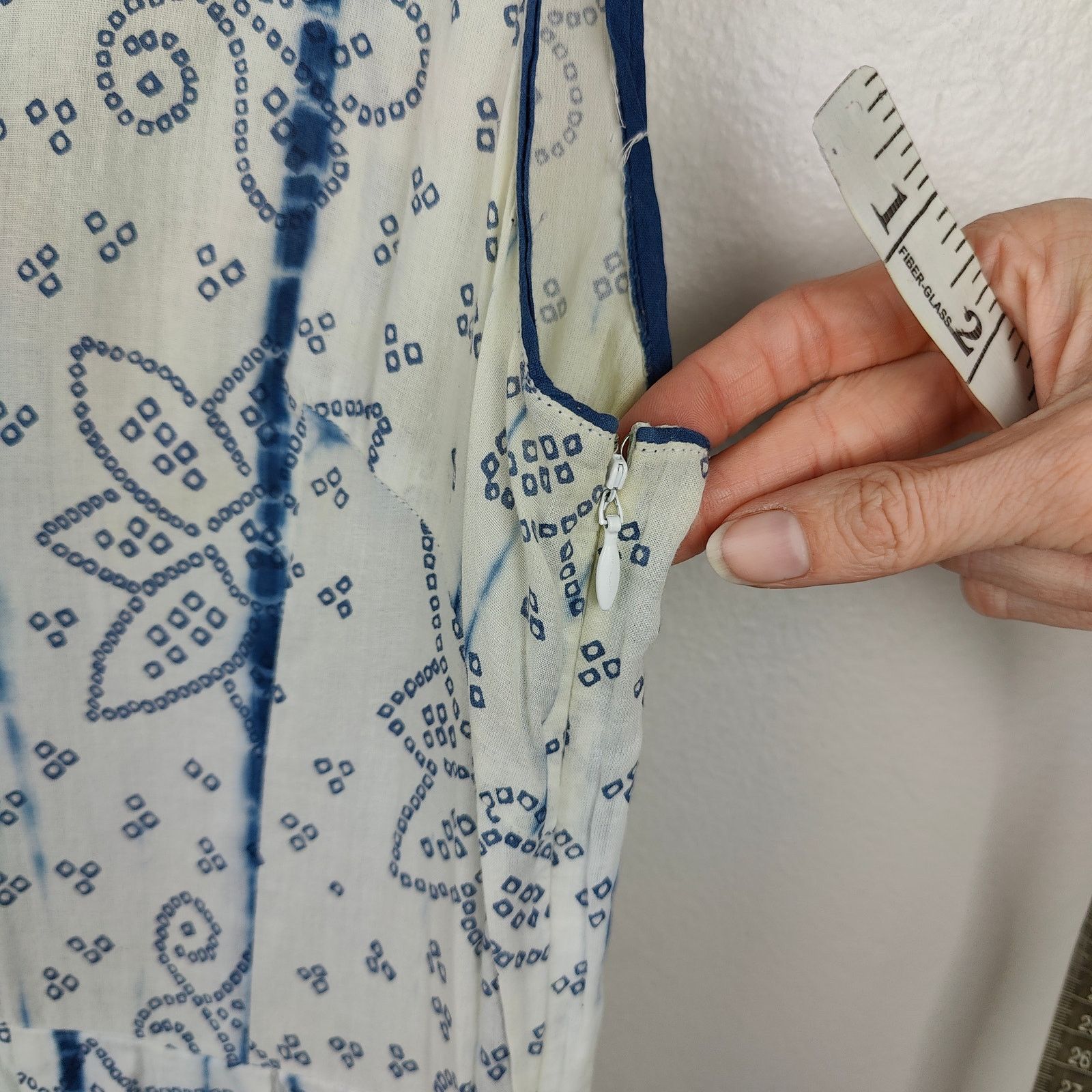 Sachin & Babi Sachin + Babi Dress Womens 2 White Blue Floral Bohemian Size XS / US 0-2 / IT 36-38 - 3 Thumbnail