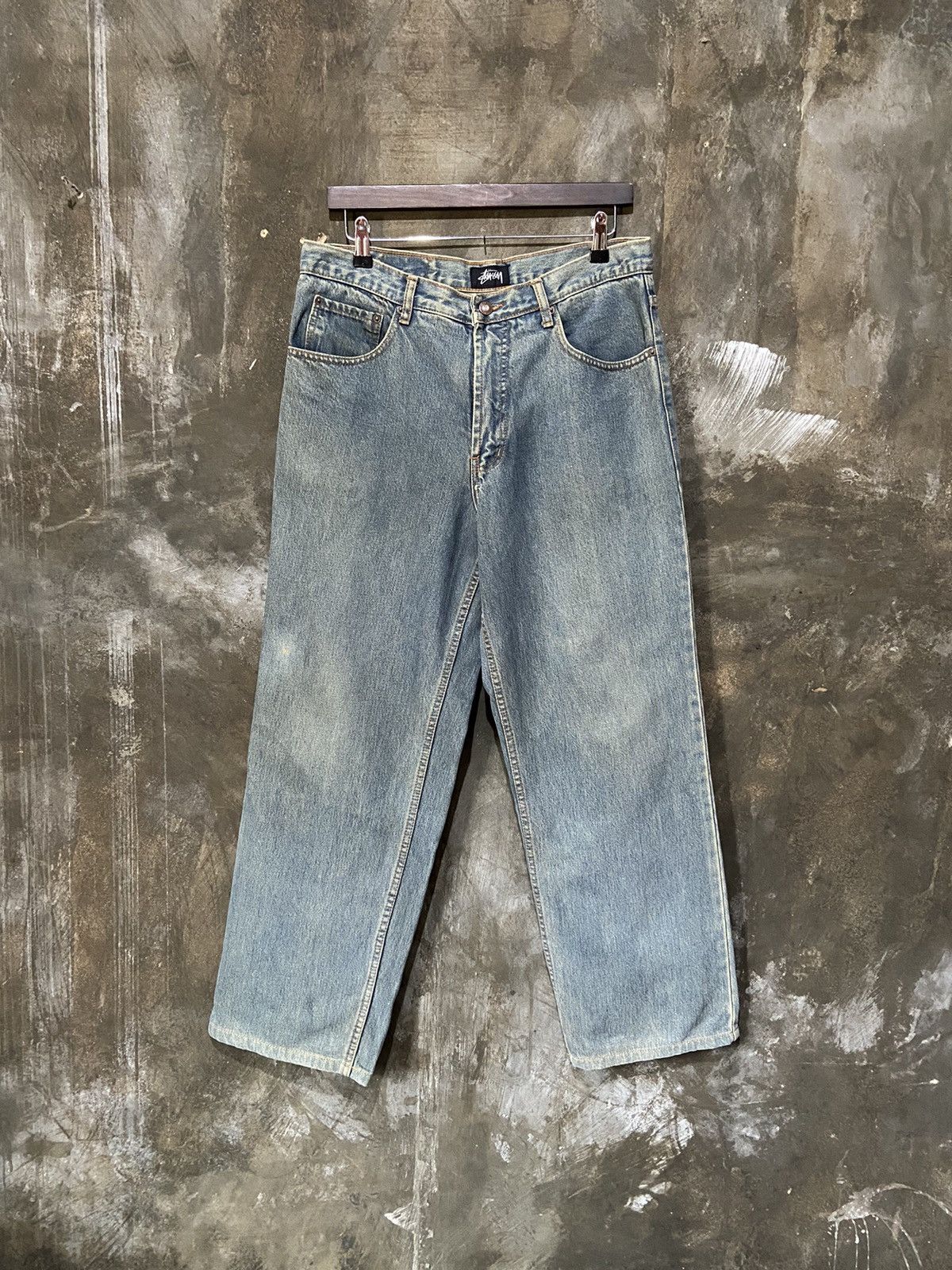 Stussy 📢SENDOFFER📢 Vintage Stussy Baggy Jeans Made In ITALY Size US 35 - 9 Thumbnail