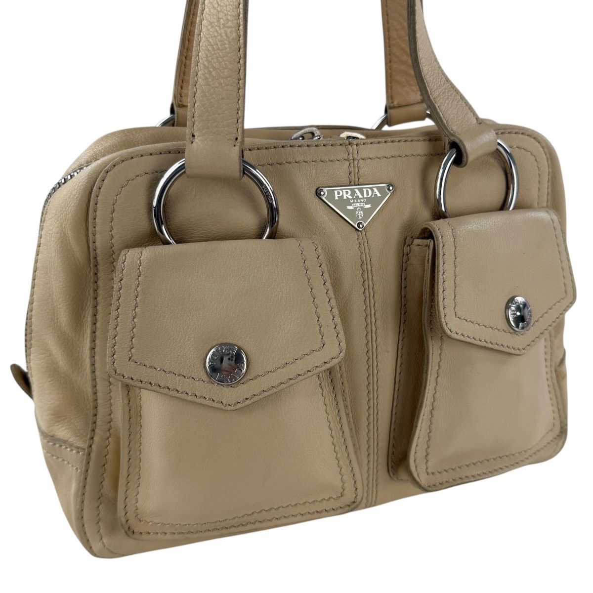 Prada Prada Leather Double Pocket Shoulder Bag Size ONE SIZE - 5 Thumbnail