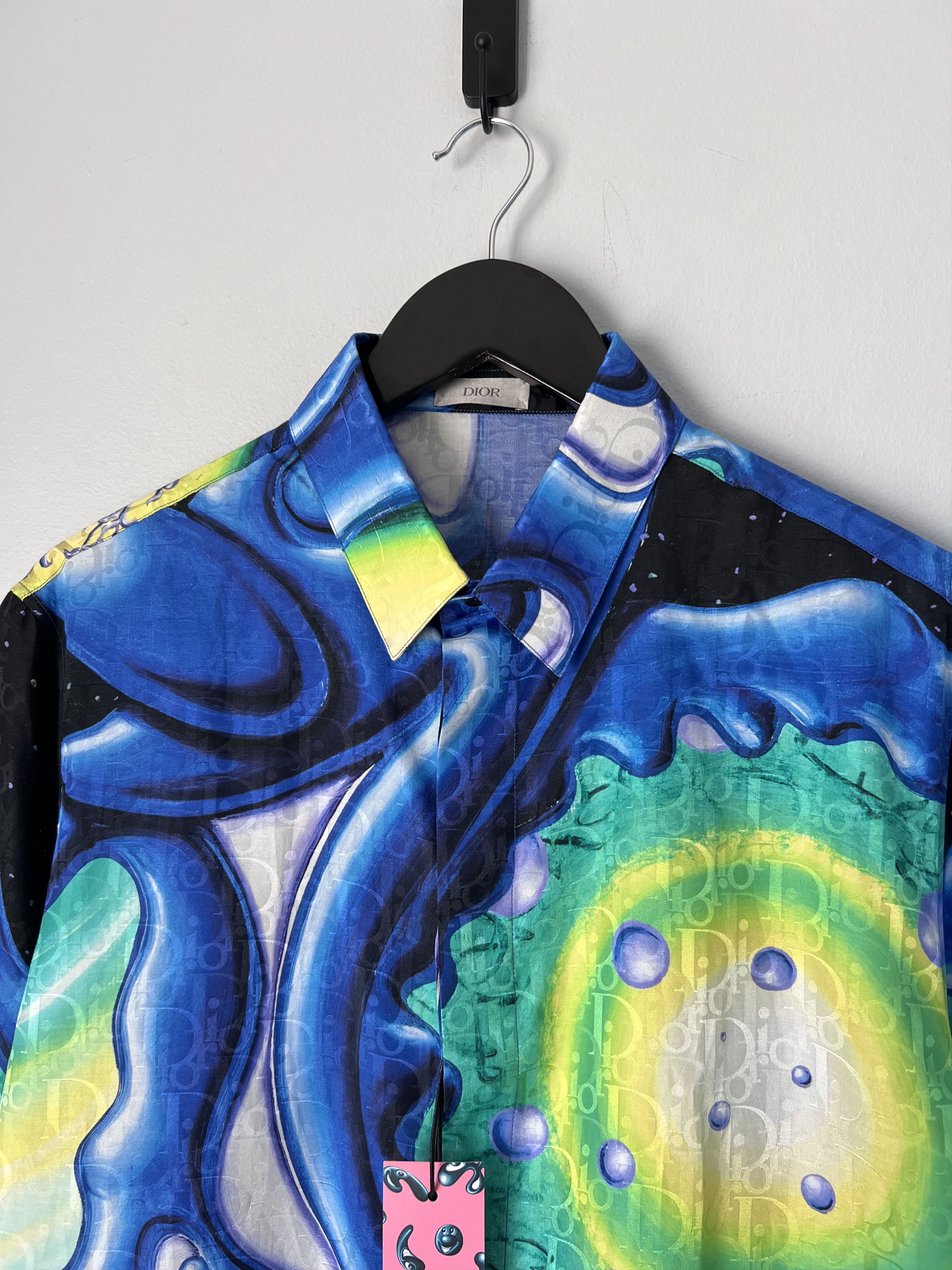 Dior Dior Kenny Scharf Oblique Logo Silk Shirt Size US M / EU 48-50 / 2 - 2 Thumbnail
