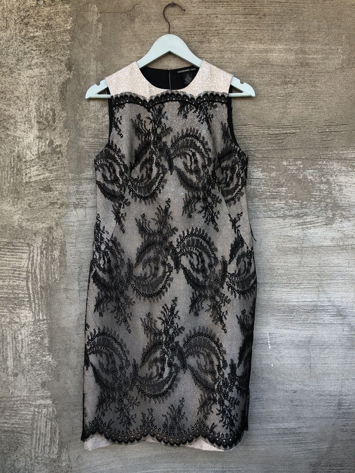 image of Vivienne Tam Lace Pattern in Black Silver, Women's (Size Small)