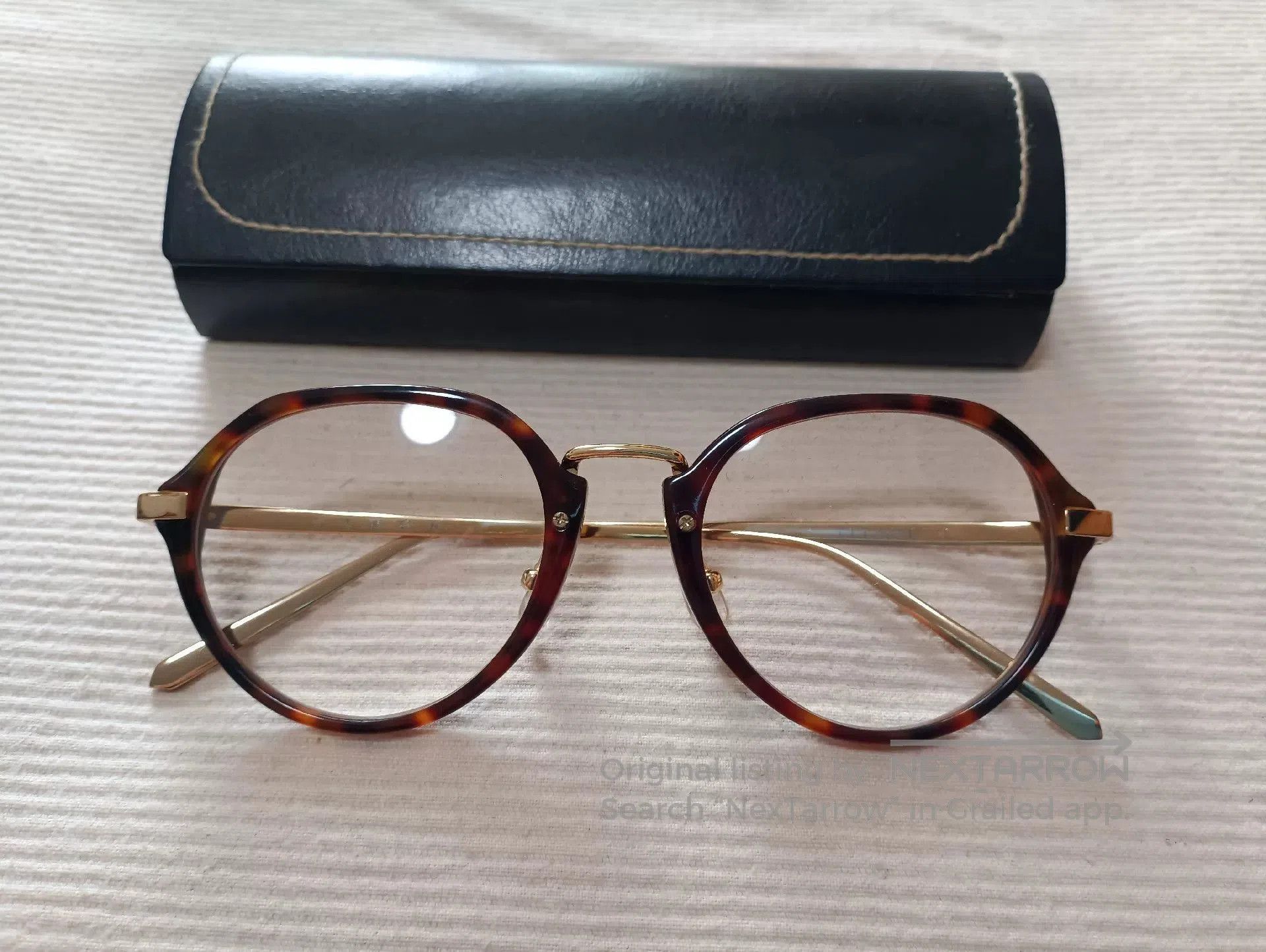Hakusan Megane Baishan Amber Gold Titanium Glasses. Size ONE SIZE - 1 Thumbnail