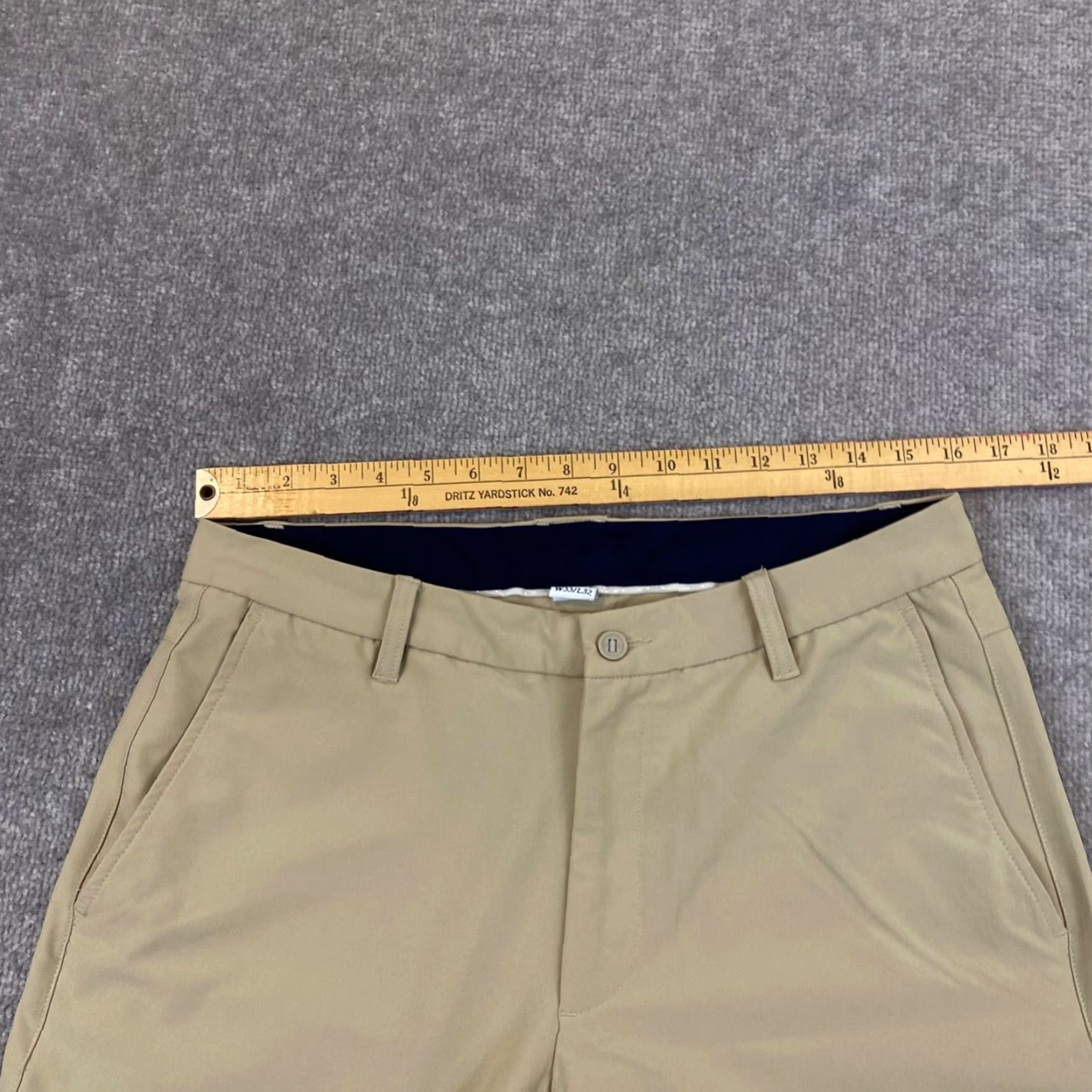 Footjoy FootJoy Pants Mens 33x32 Straight Khaki Beige Performance Golf Stretch Size US 33 - 3 Thumbnail
