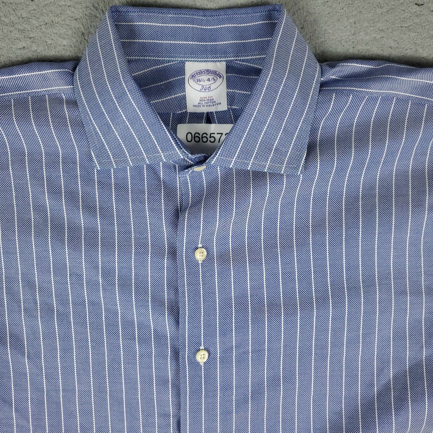Brooks Brothers Brooks Brothers Shirt Mens 16.5 Blue Striped Dress Button Up Long Sleeve Size 46R - 2 Thumbnail