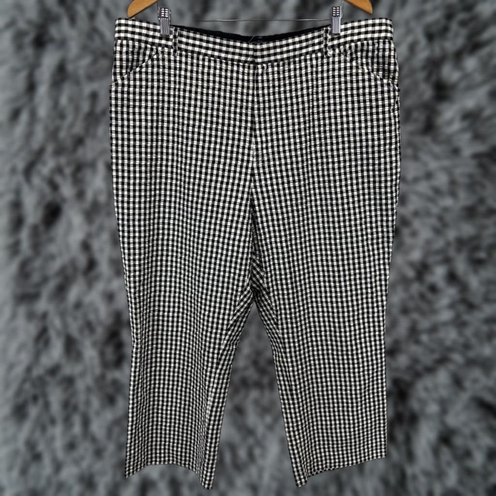Ralph Lauren VINTAGE Lauren Ralph Lauren Crop Pants 22W Plus Black White Gingham Check Seersucker Womens Size 40" / US 18 - 1 Thumbnail