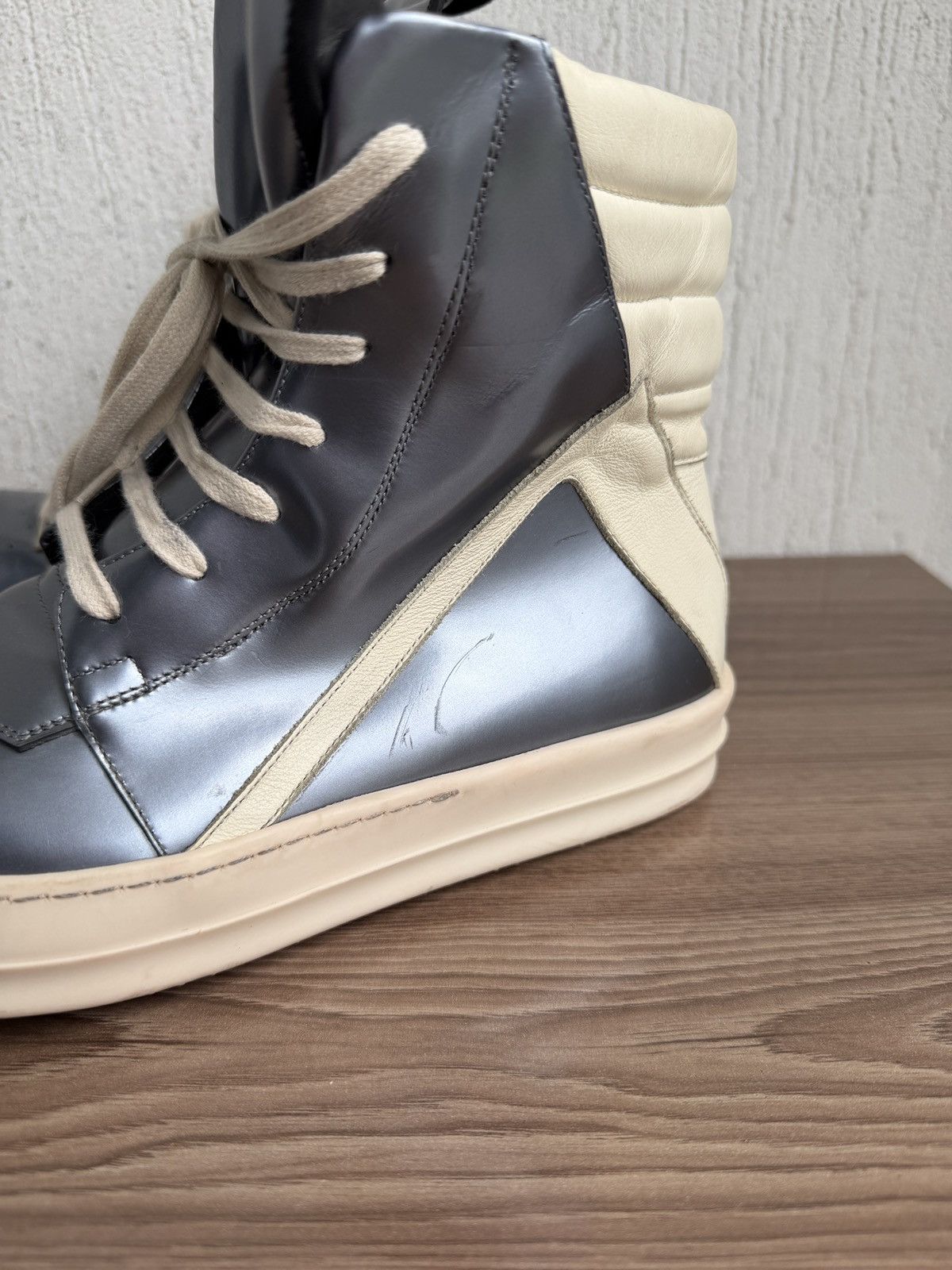 Rick Owens E15 metallic silver Geobasket Size US 10 / EU 43 - 13 Thumbnail
