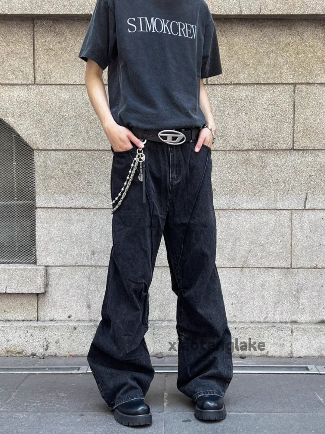 Jean × Vintage washed faded cleanfit yuppie bootcut pleated flared jeans Size US 34 / EU 50 - 2 Thumbnail