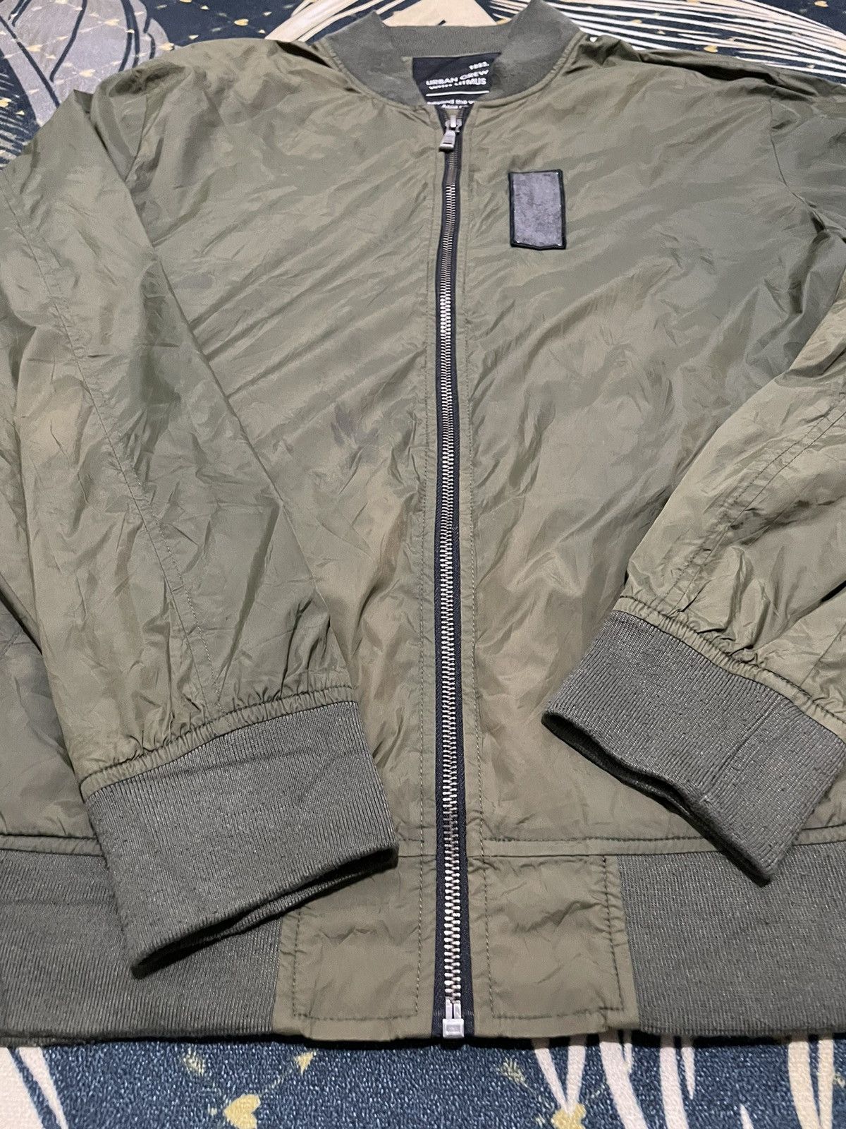 Vintage Vintage Bomber Jacket Khaki Green Urban Crew With Litmus Size US L / EU 52-54 / 3 - 2 Thumbnail