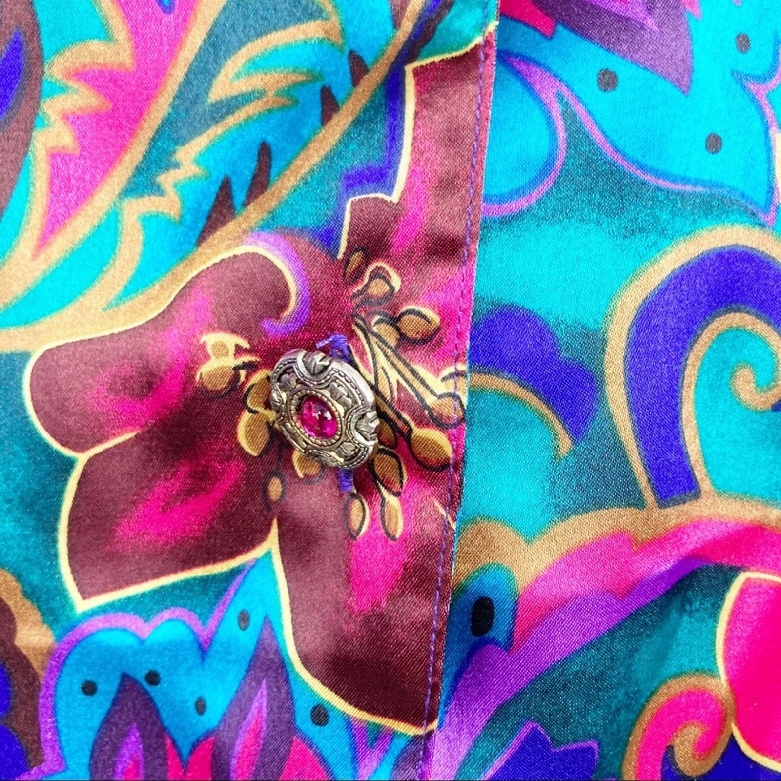 Victoria's Secret Vintage Gold Label Victoria's Secret Purple Floral Top Sz S Size S / US 4 / IT 40 - 3 Thumbnail