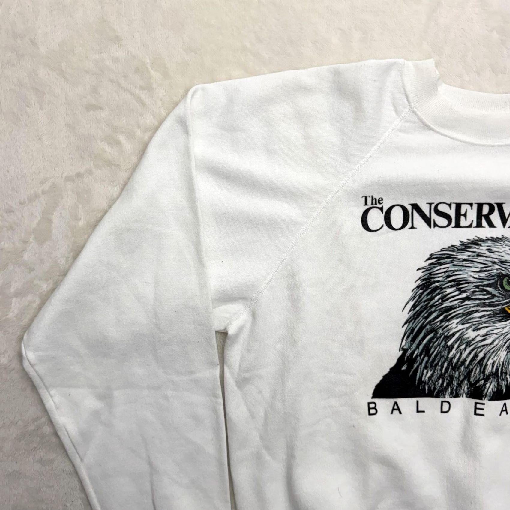 Hanes VINTAGE Hanes Conservancy Bald Eagle Sweatshirt Mens XL White Graphic 1991 USA Size US XL / EU 56 / 4 - 7 Thumbnail