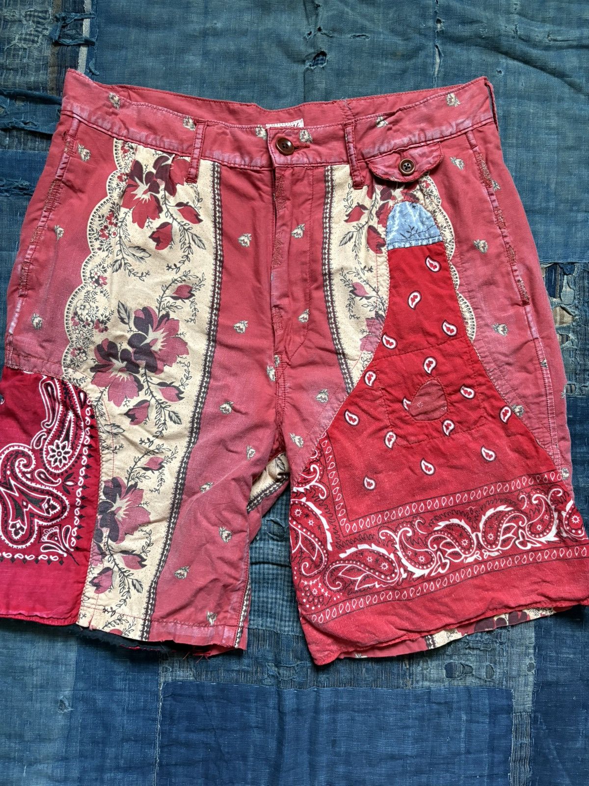 Kapital Kountry kapital bandana patchwork short pants shorts Size US 30 / EU 46 - 1 Thumbnail