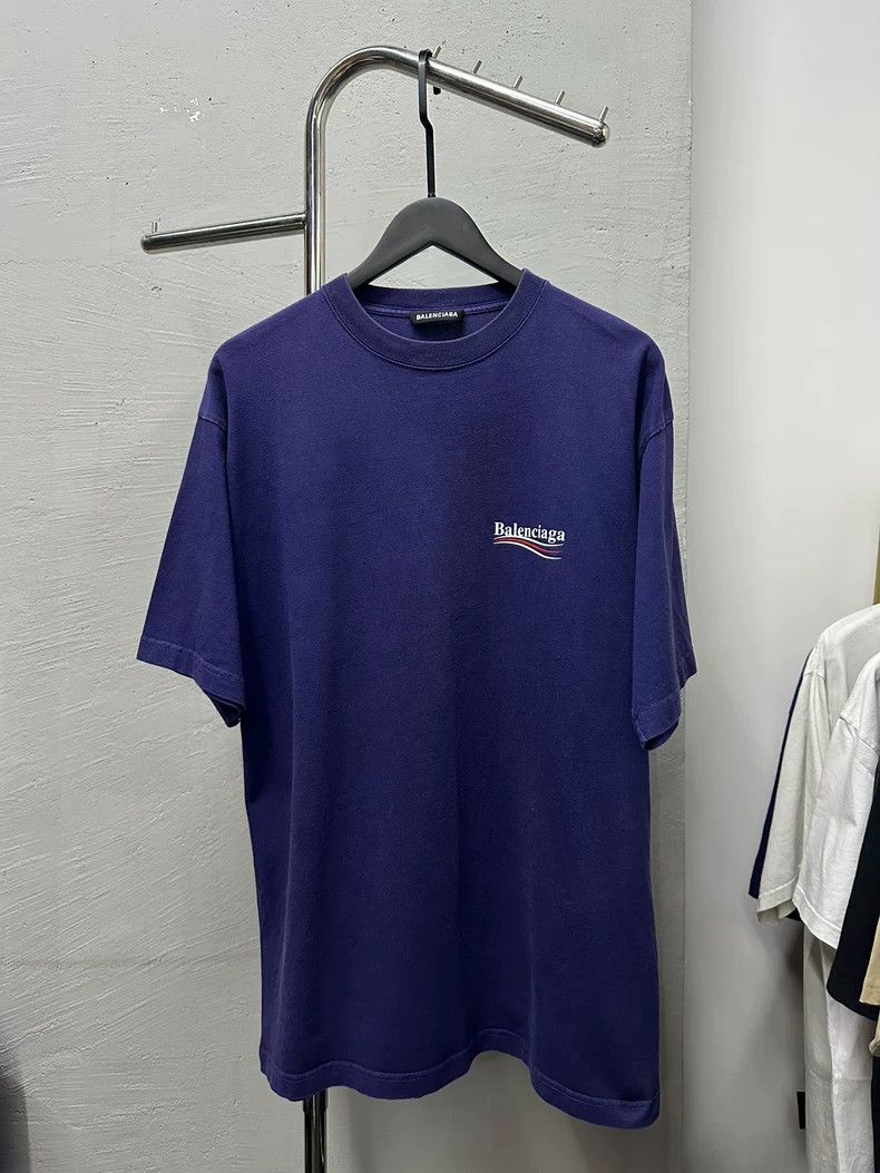 Balenciaga Balenciaga Blue cola short sleeves Size US S / EU 44-46 / 1 - 1 Thumbnail