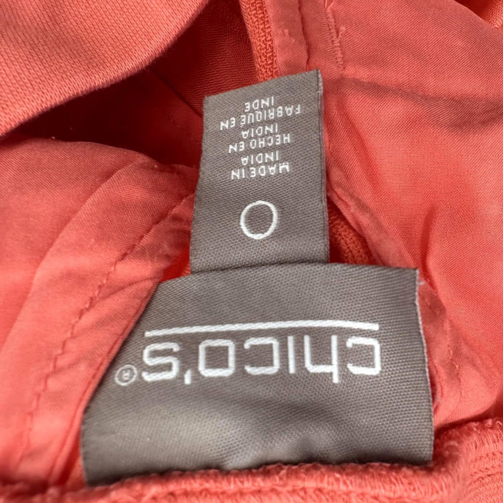 Vintage VINTAGE Chico's Pants Womens Small 0 Coral Lyocell Cropped Elastic Waist Pockets Tapered Pull-On Size 25" / US 0 / IT 36 - 2 Thumbnail
