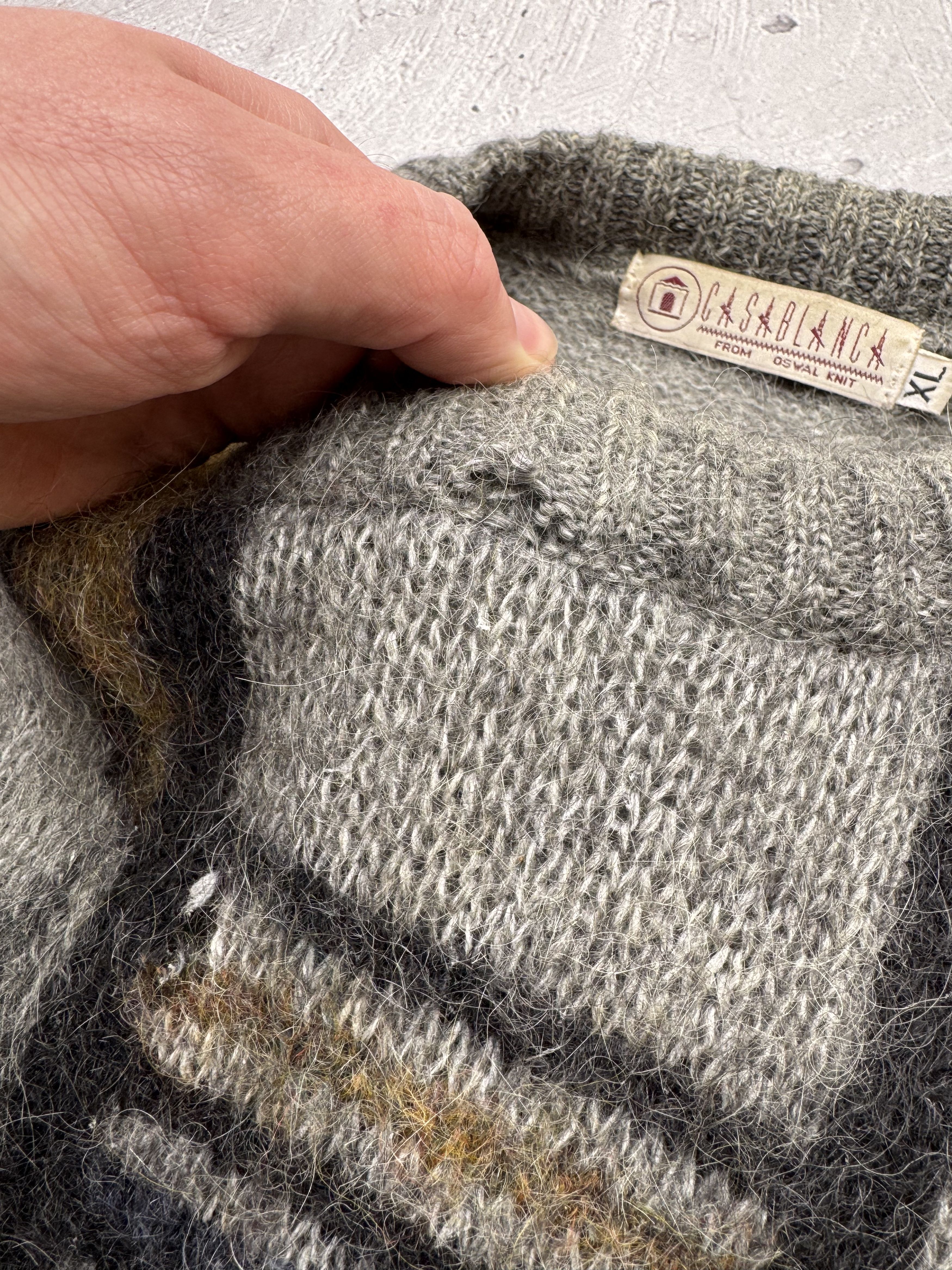 Vintage Casablanca Vintage Mohair Distressed Sweater Size US XL / EU 56 / 4 - 5 Thumbnail
