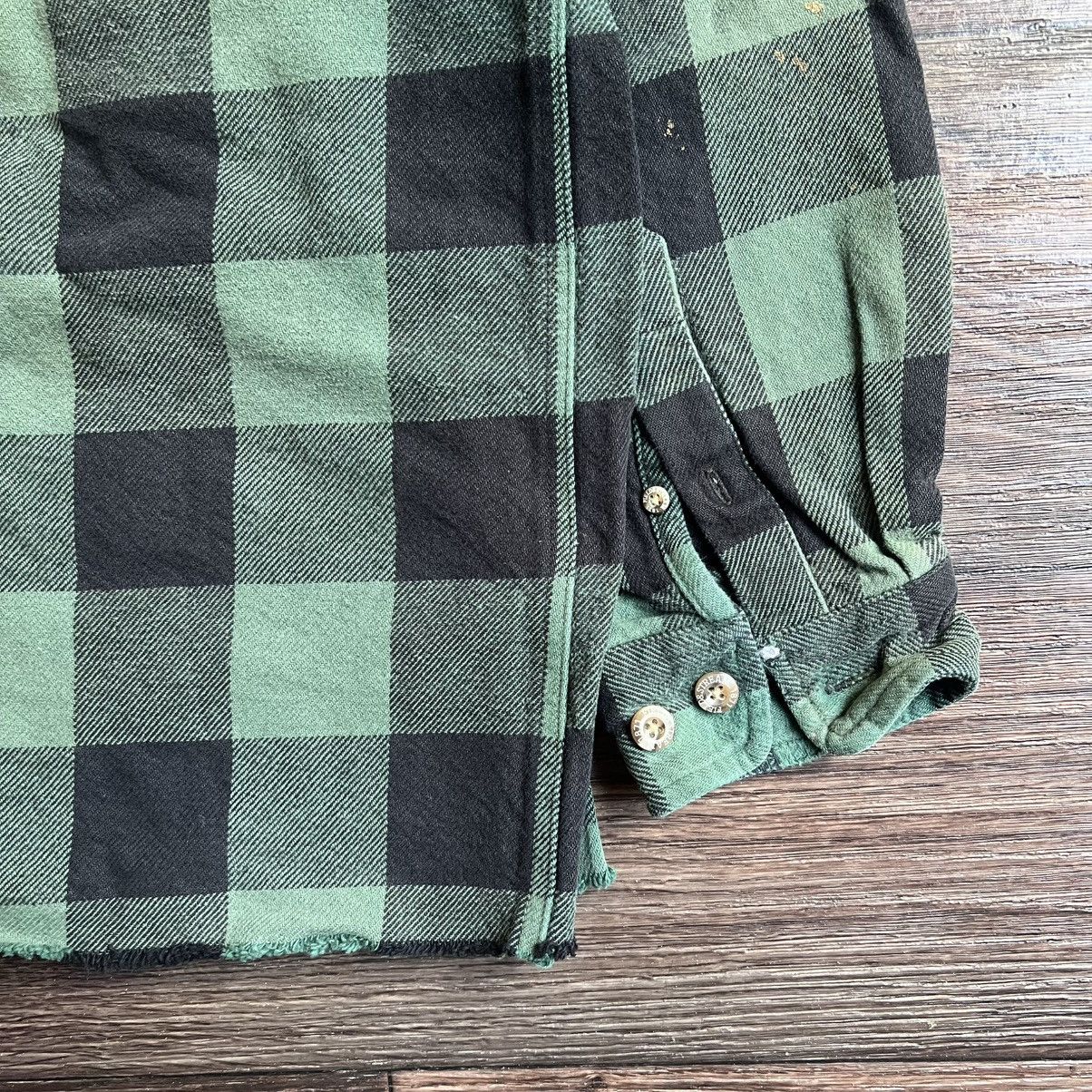 Vintage Vintage 2000s Thick Green Flannel Cut/Cropped L/XL Size US XL / EU 56 / 4 - 13 Thumbnail