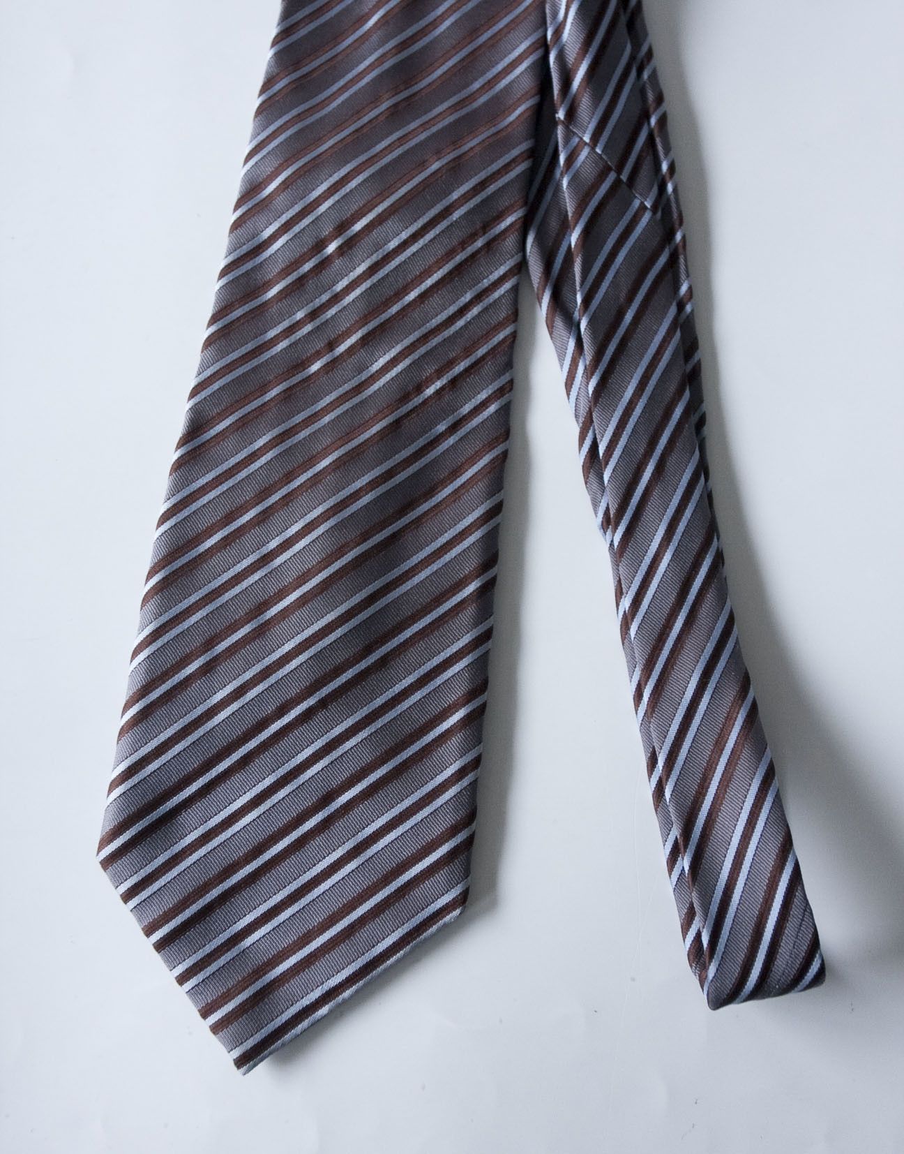 Altea Altea Tie 100% Silk Made in Italy Gray / Brown Size ONE SIZE - 2 Thumbnail