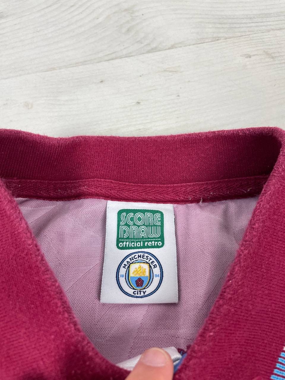 Vintage Vintage Score Draw Manchester City 1990 1992 Away Jersey Size US L / EU 52-54 / 3 - 10 Thumbnail
