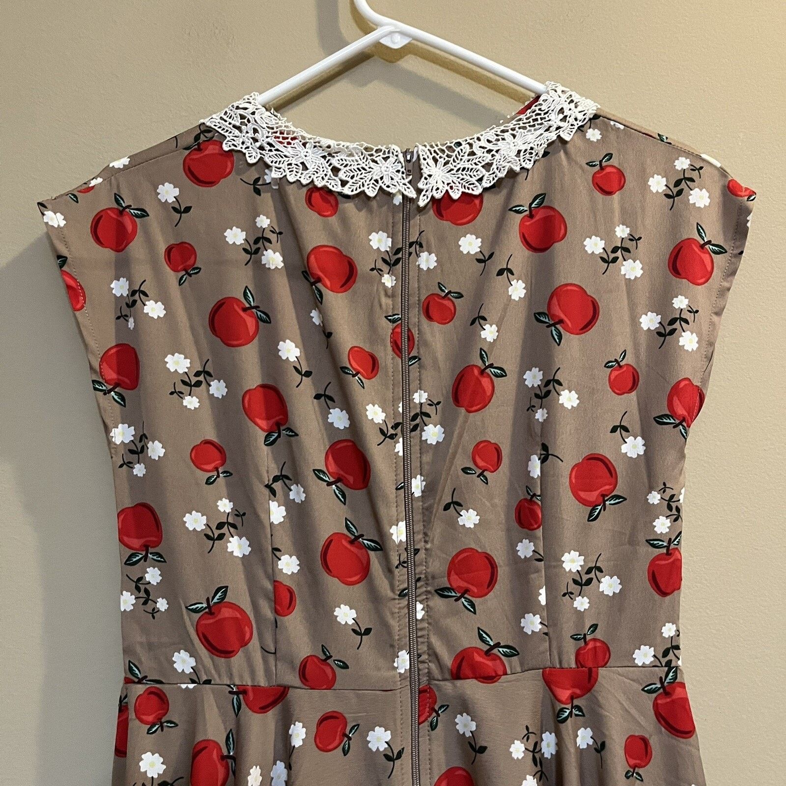 Other Hell Bunny Vixen Dress NWT Sz M Apple Print Swing Dress Size M / US 6-8 / IT 42-44 - 7 Thumbnail
