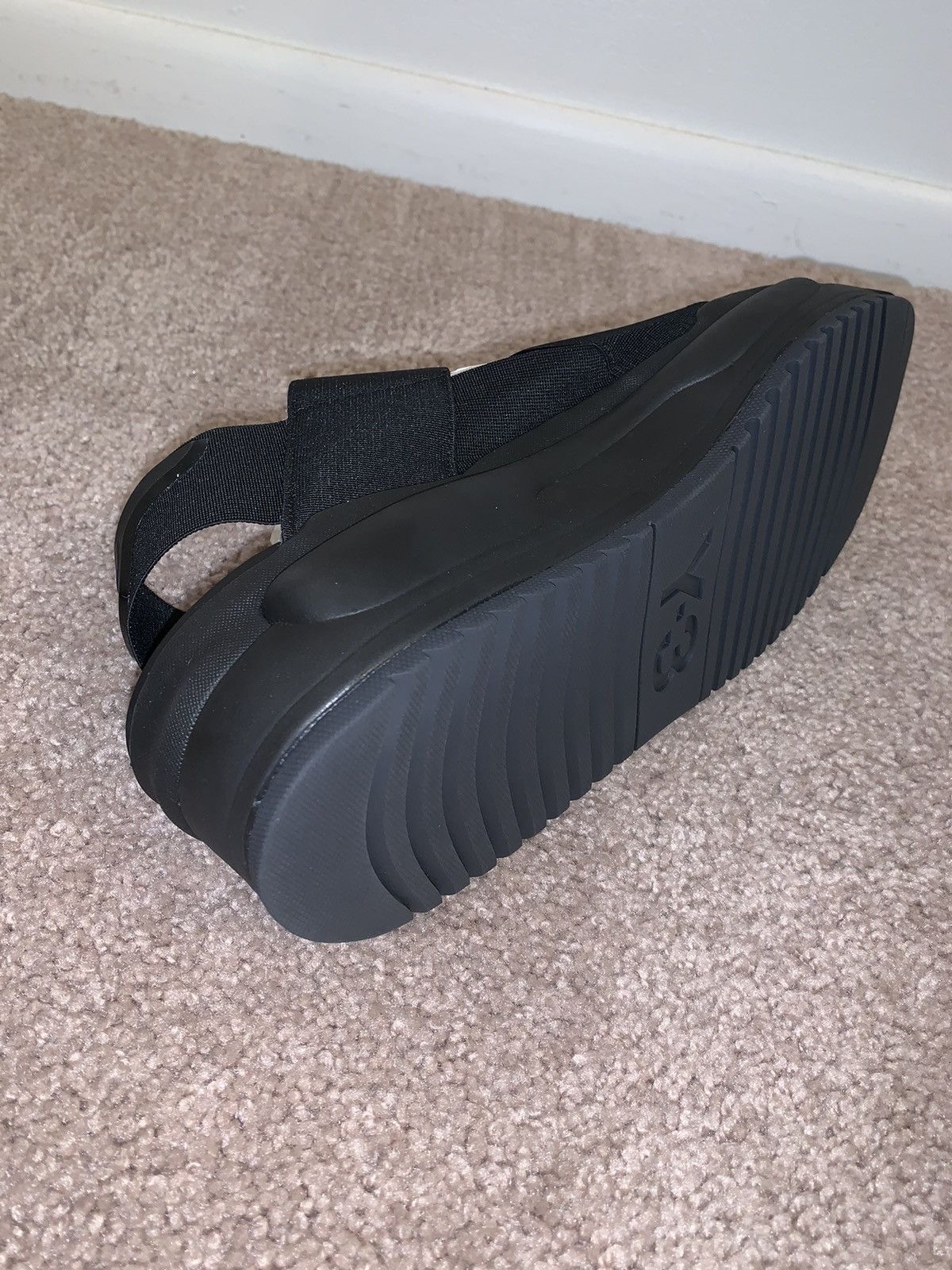 Yohji Yamamoto Y3 RIVALRY TRIPLE BLACK QASA STRAP PLATFORM SANDAL Size US 12 / EU 45 - 4 Thumbnail