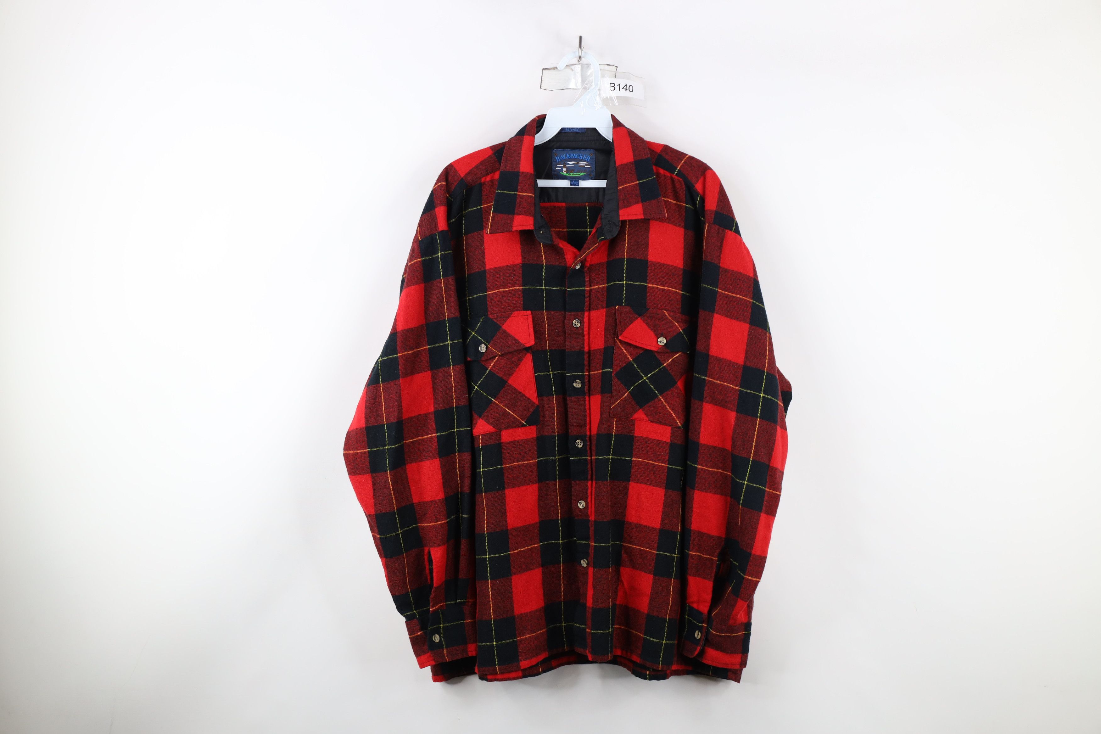 Vintage Vintage 90s Streetwear Knit Collared Button Shirt Plaid Size US XL / EU 56 / 4 - 1 Thumbnail