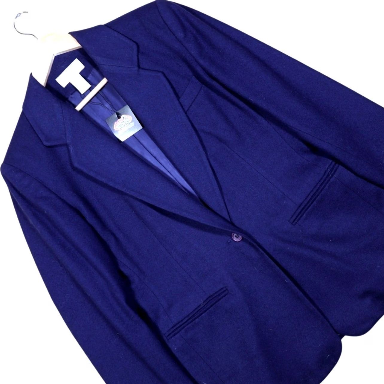 Lands' End VINTAGE Lands End Womens Blazer Jacket Blue Wool Blend PXL Business Workwear Size XL / US 12-14 / IT 48-50 - 3 Thumbnail