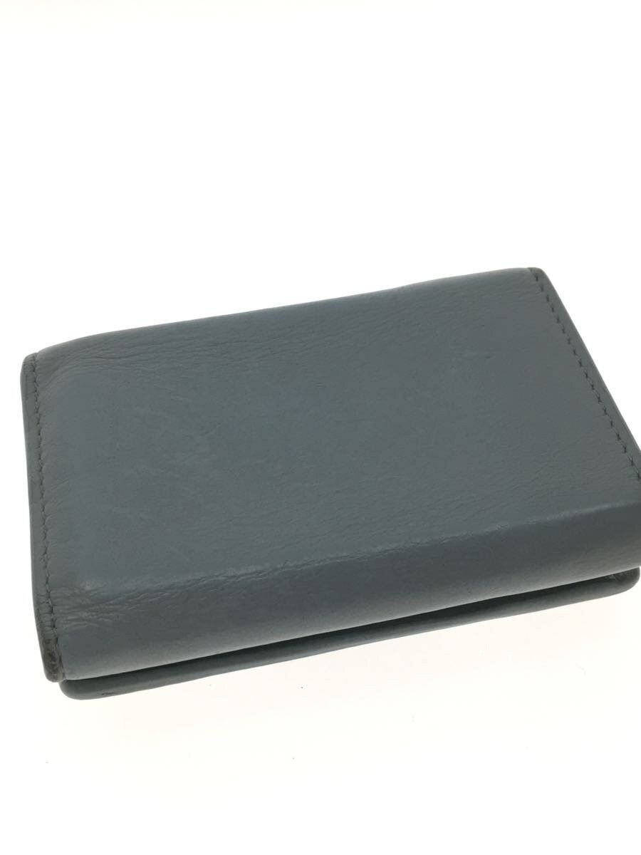 Balenciaga Balenciaga Paper Leather Mini Trifold Wallet Blue Size ONE SIZE - 8 Thumbnail