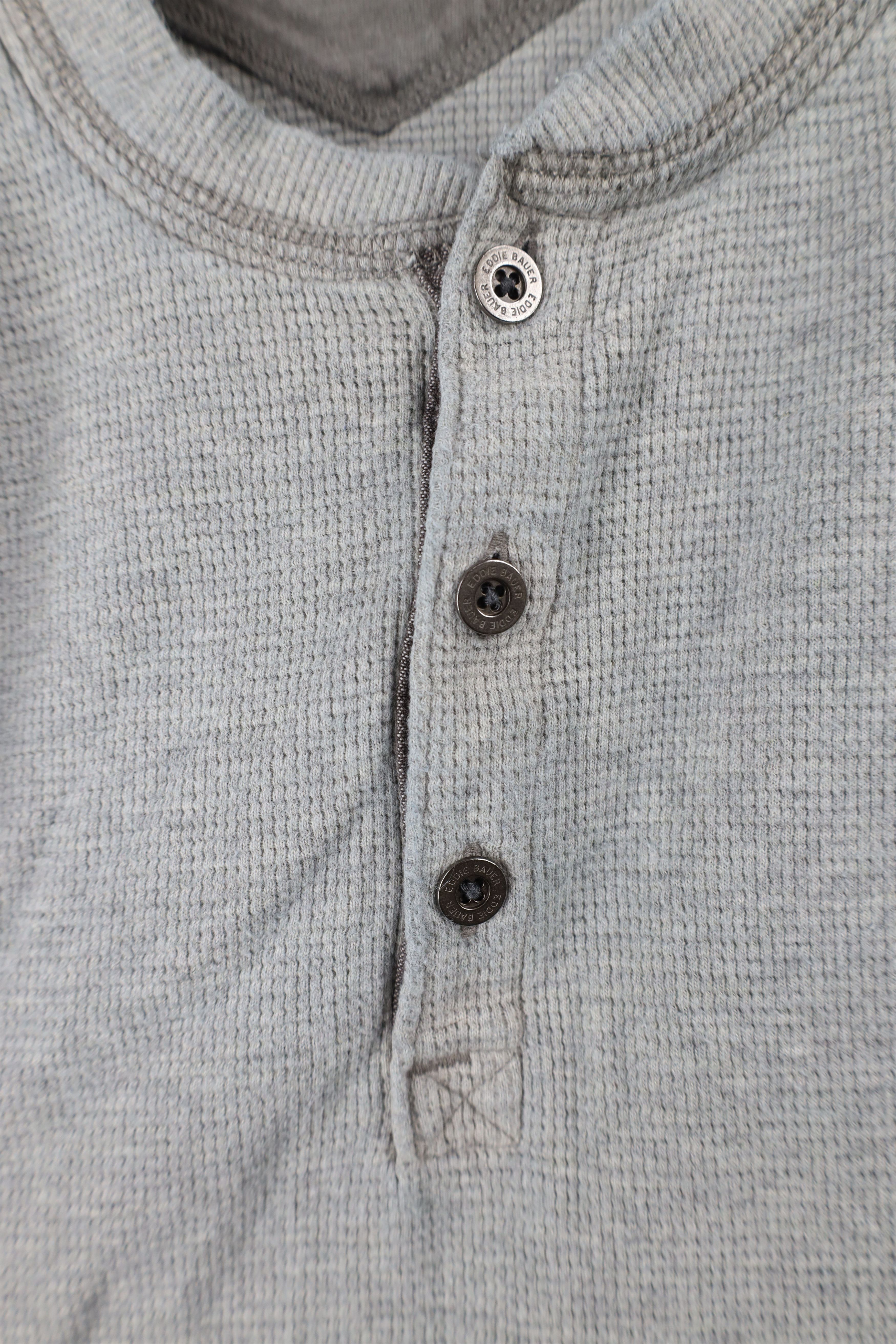 Eddie Bauer × Vintage Vintage Y2K Eddie Bauer Knit Long Sleeve Henley T-Shirt Size US XXL / EU 58 / 5 - 5 Thumbnail