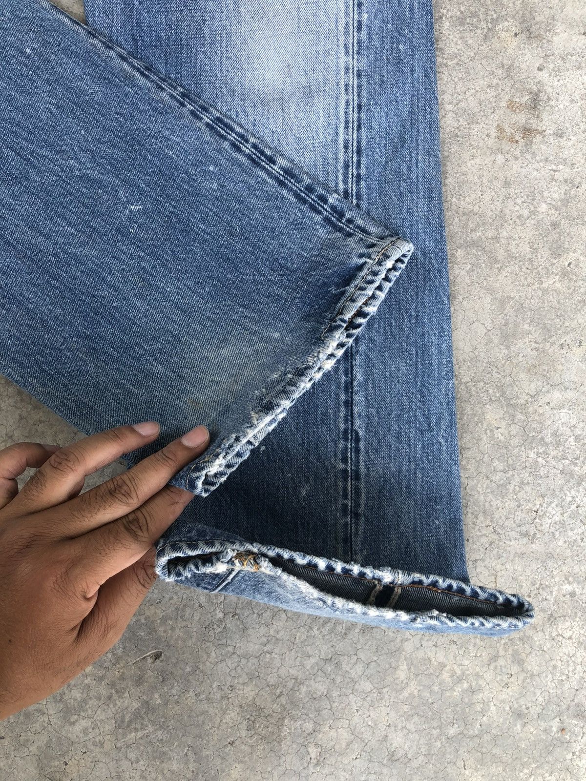 Japanese Brand Canton Distressed Jeans Selvedge Denim Size US 30 / EU 46 - 13 Thumbnail