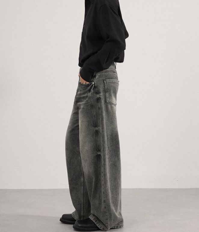 Japanese Brand American high street style washed distressed curved jeans Size US 32 / EU 48 - 4 Thumbnail