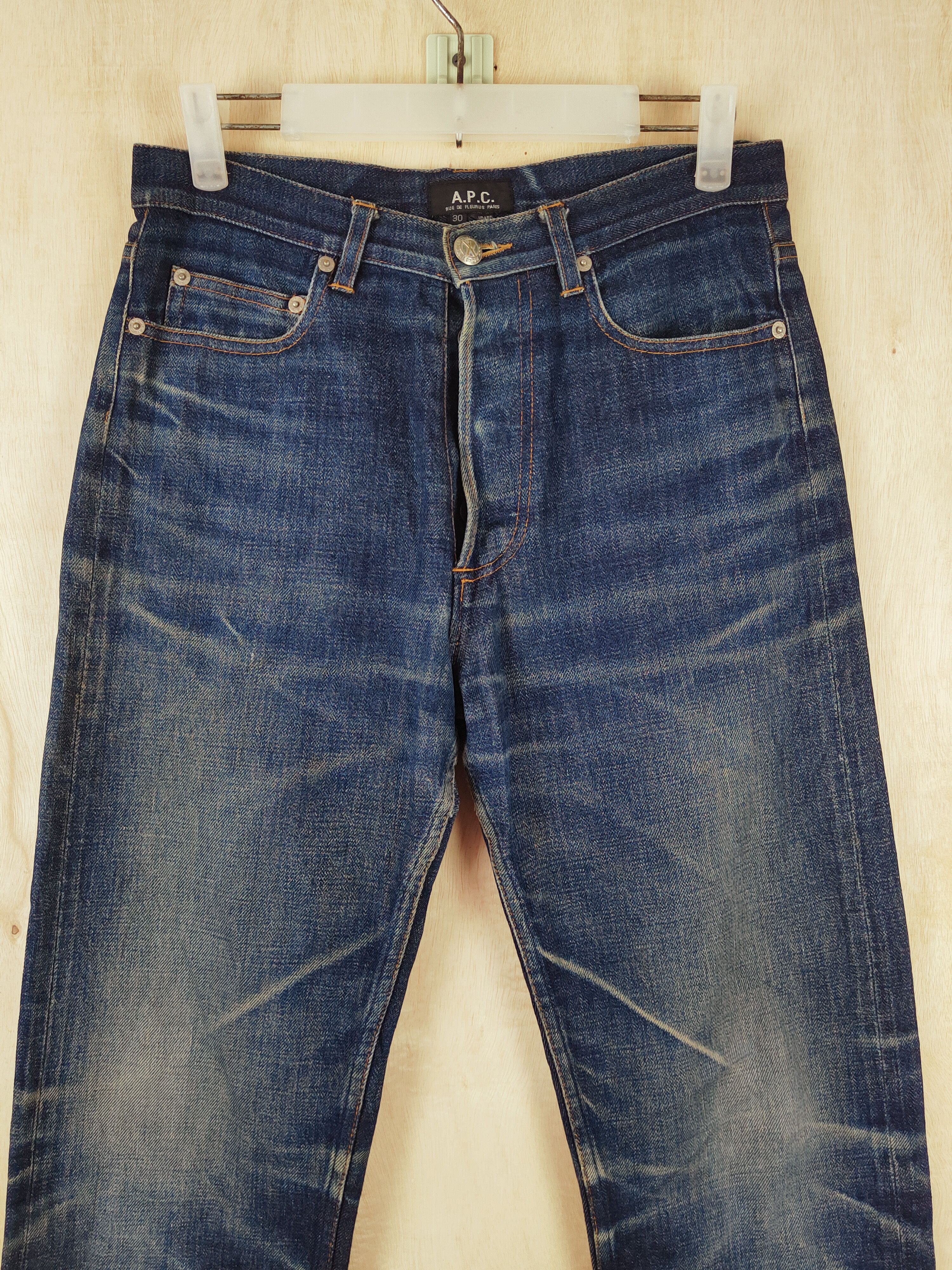 A.P.C. DL A.P.C Dark Blue Distressed Ripped Jeans #S2676 Size US 30 / EU 46 - 2 Thumbnail