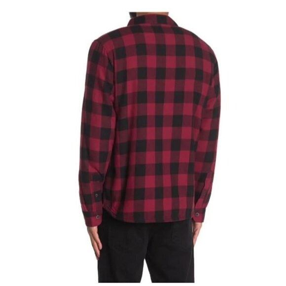 Other Tailor Vintage Mens Red Black Plaid Fleece Lined Flannel Shi Size US L / EU 52-54 / 3 - 2 Thumbnail