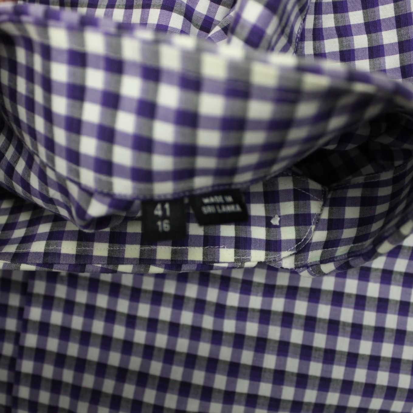 Hugo Boss HUGO BOSS Prince Dress Shirt Mens 16, 41 Purple/White Slim Fit Cotton L/S Shirt Size 42R - 7 Thumbnail