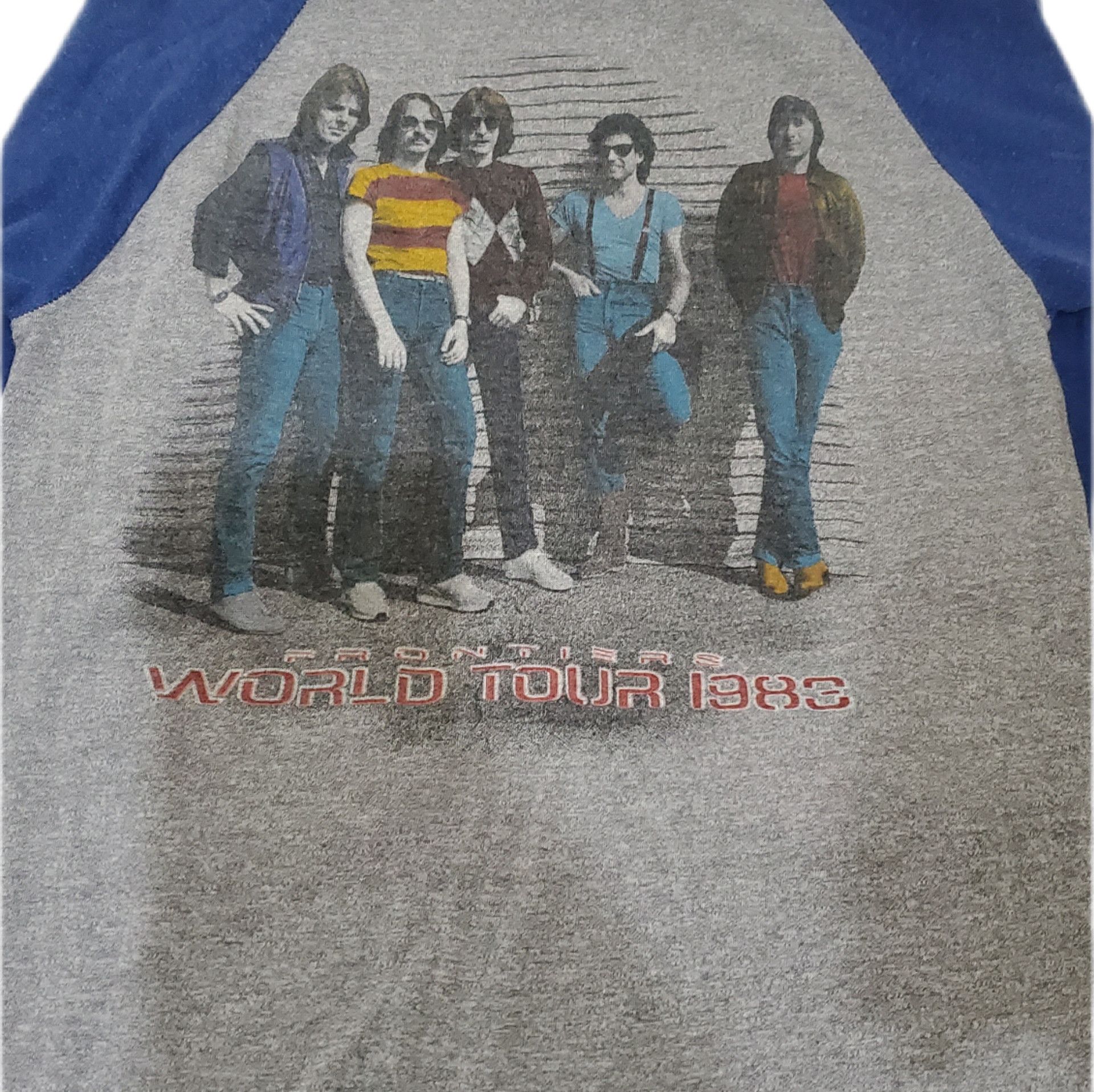 Band Tees × Vintage 1983/80s Journey Raglan Frontiers Tour T-Shirt Size US M / EU 48-50 / 2 - 6 Thumbnail