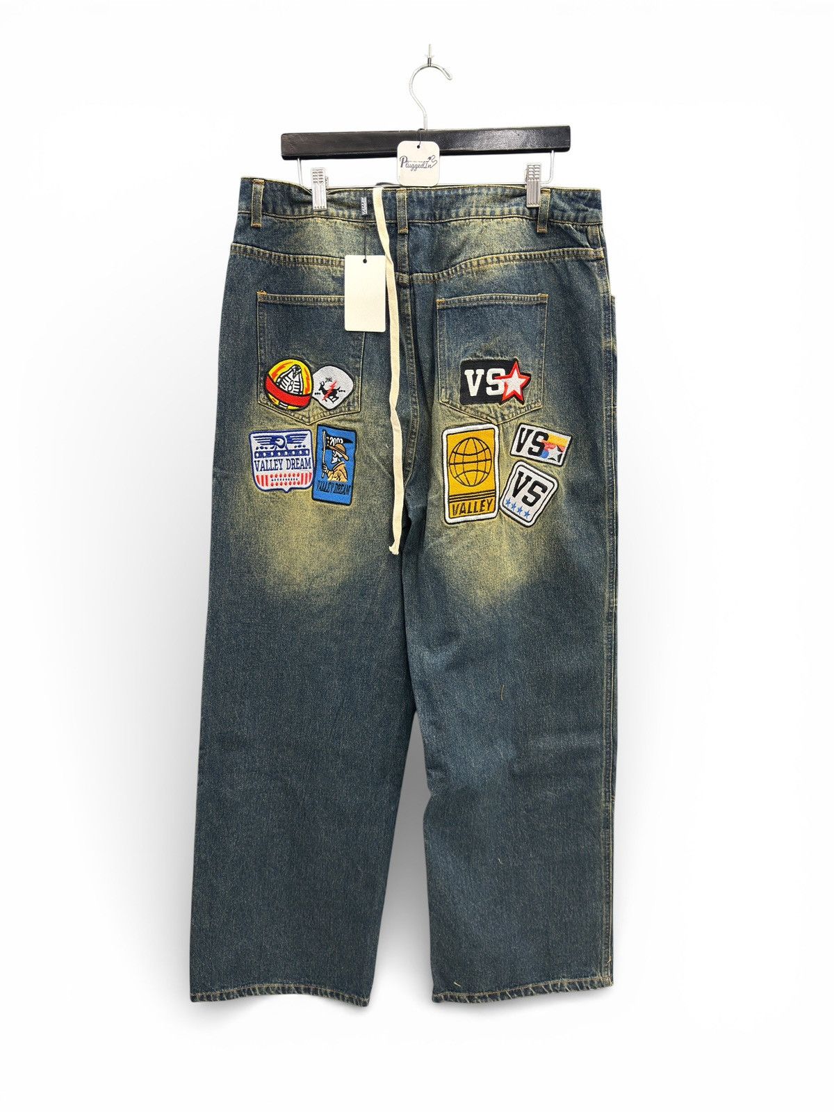 Vale Vale Valley Patch Widelegged Denim Size US 32 / EU 48 - 2 Thumbnail