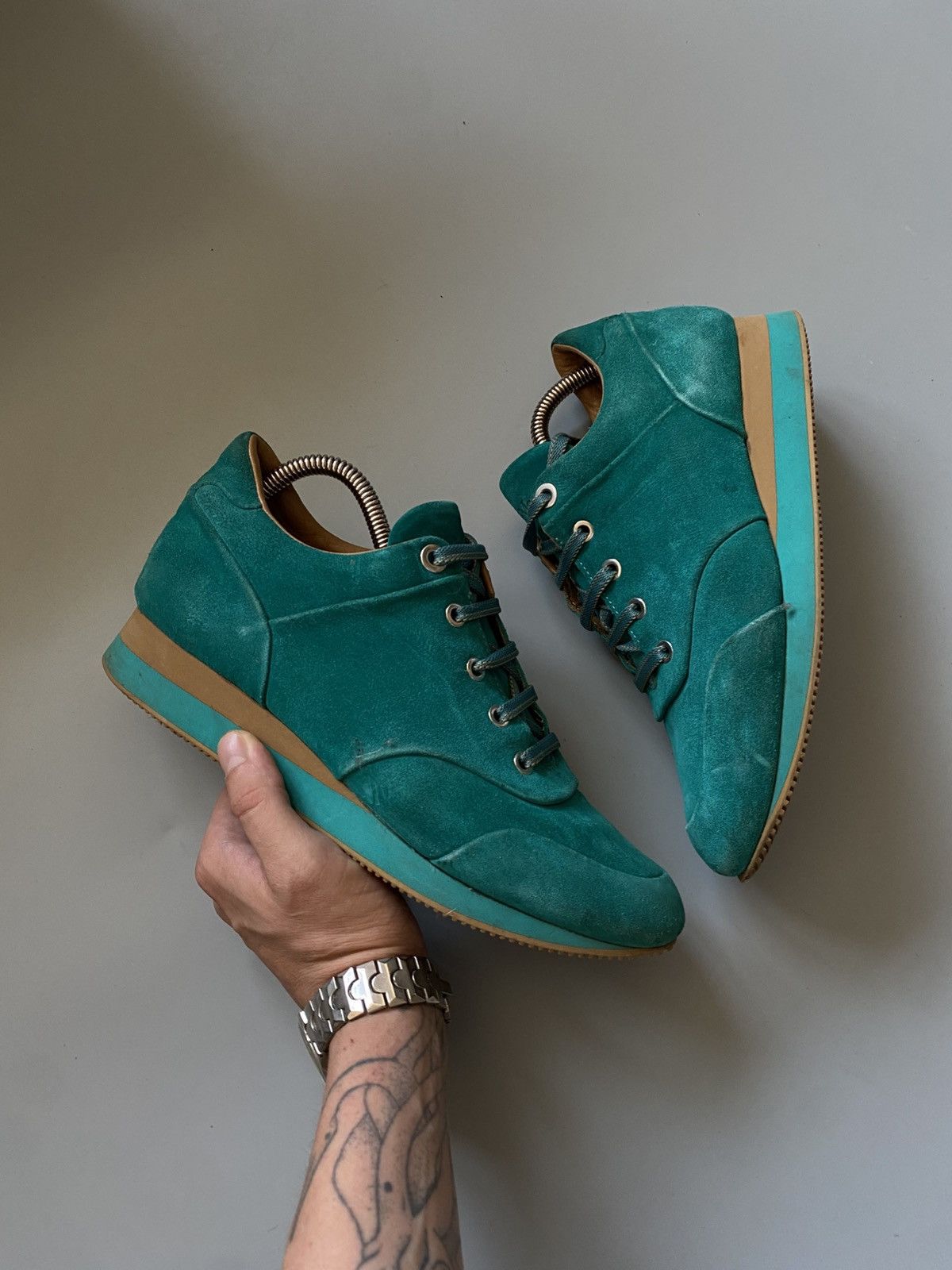 Max Mara Max Mara suede shoes green sneakers Size US 9 / IT 39 - 1 Thumbnail