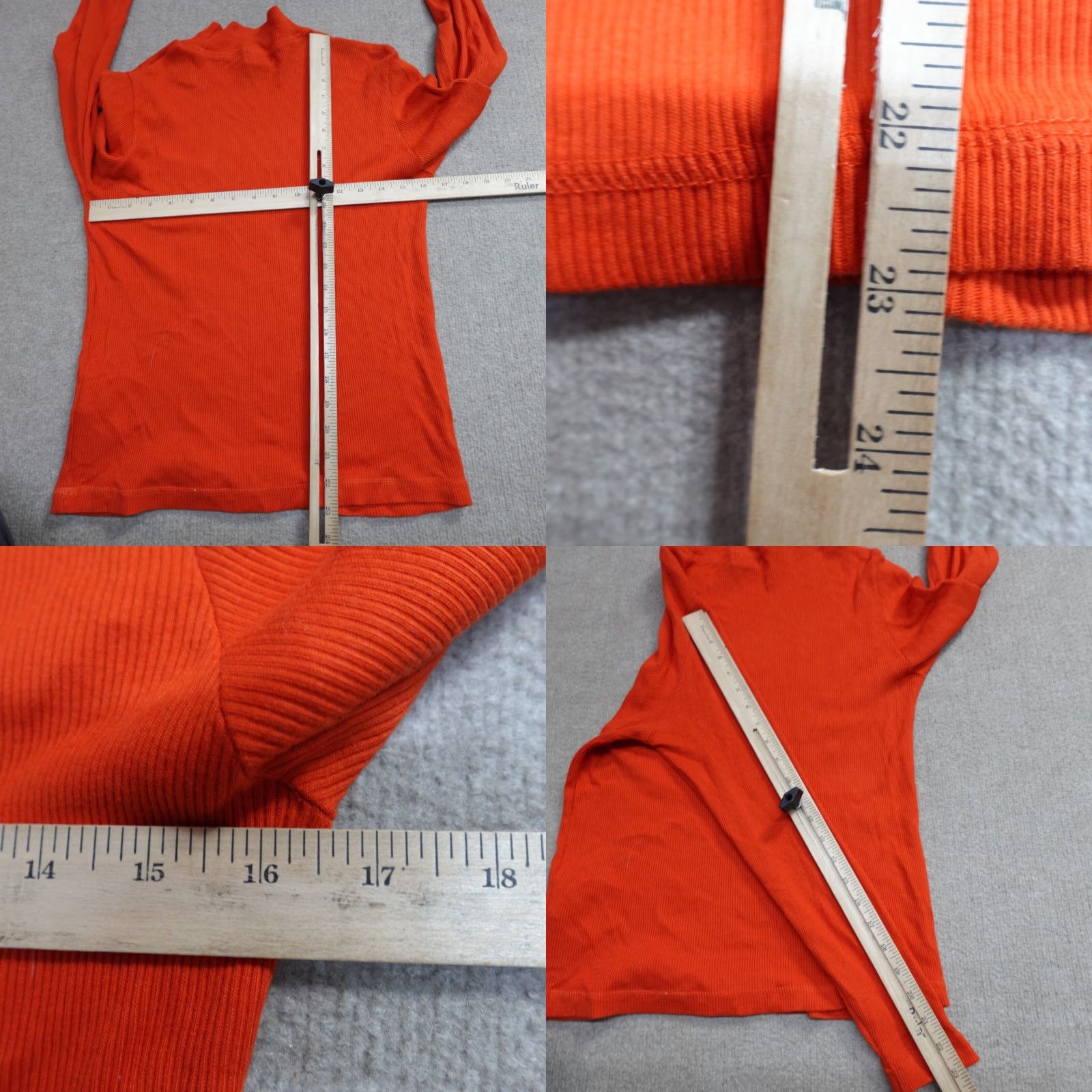 Vintage VINTAGE Calvin Klein Shirt L Orange Mock Neck Blouse Women Long Sleeve Pullover Cotton Made in USA Size L / US 10 / IT 46 - 8 Thumbnail