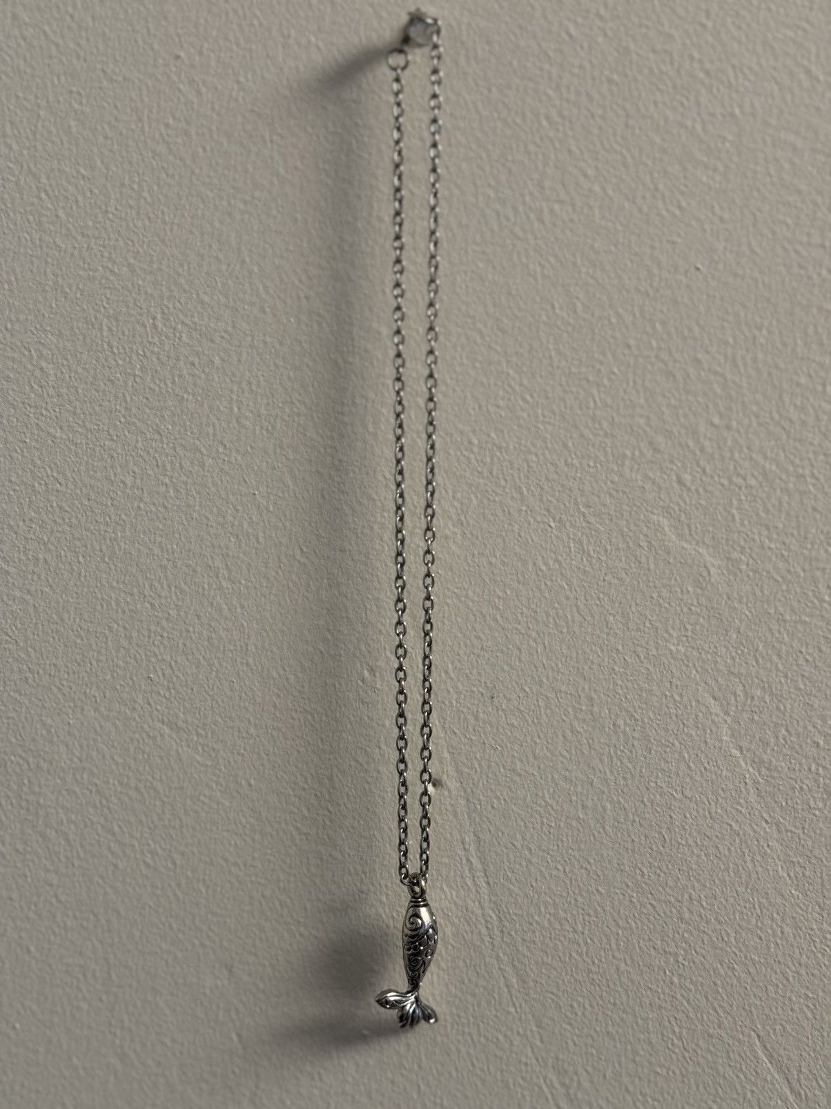 Vintage Spiral Fish Necklace Pendant - Sterling Silver Size ONE SIZE - 3 Thumbnail