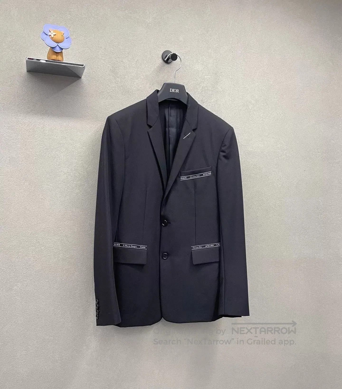 Dior Black Tailored Blazer with Contrast Trim Details. Size US M / EU 48-50 / 2 - 3 Thumbnail