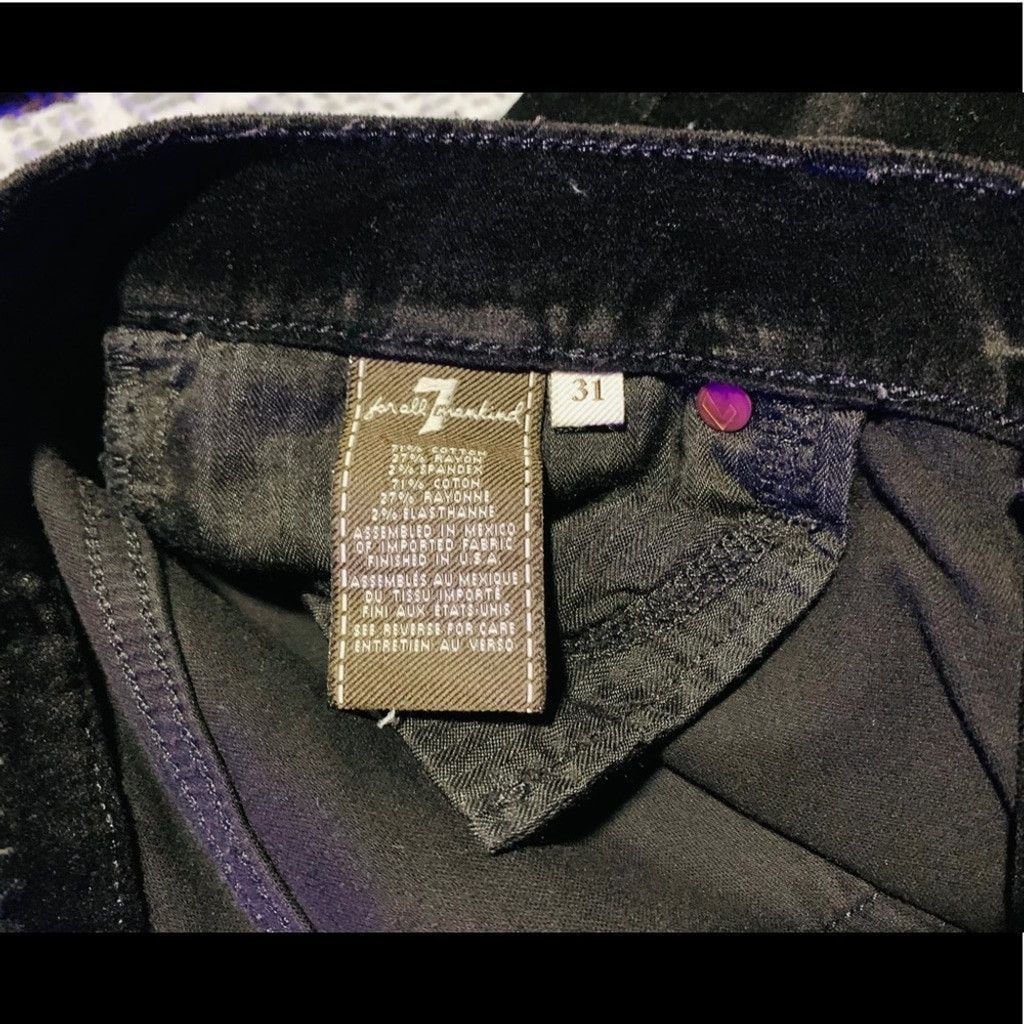 7 For All Mankind 7 for all mankind black velour pants size 31 Size 31" - 6 Thumbnail