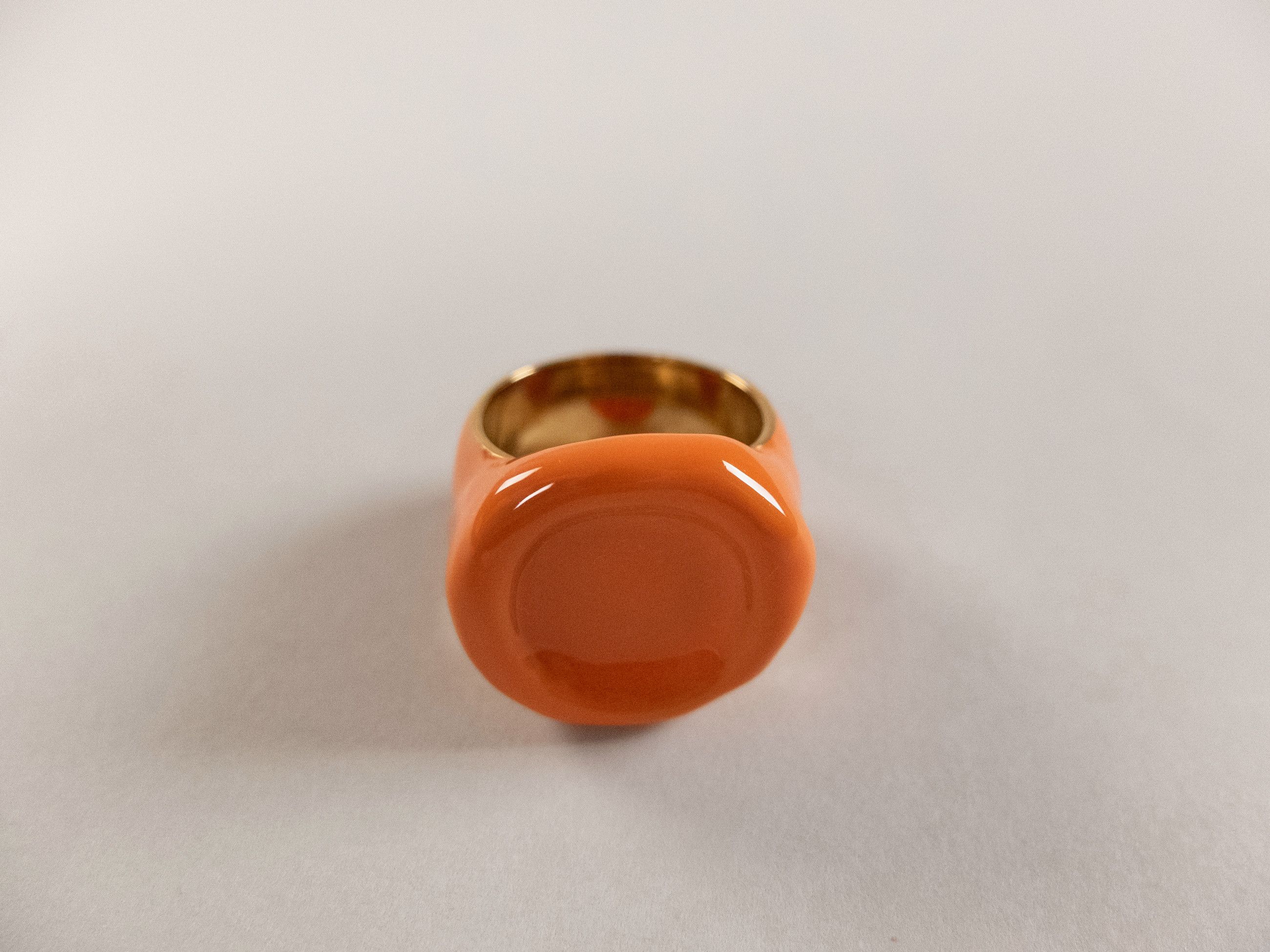 Bottega Veneta BOTTEGA VENETA Seal orange gold plated silver ring 9.5 21 q Size ONE SIZE - 4 Thumbnail