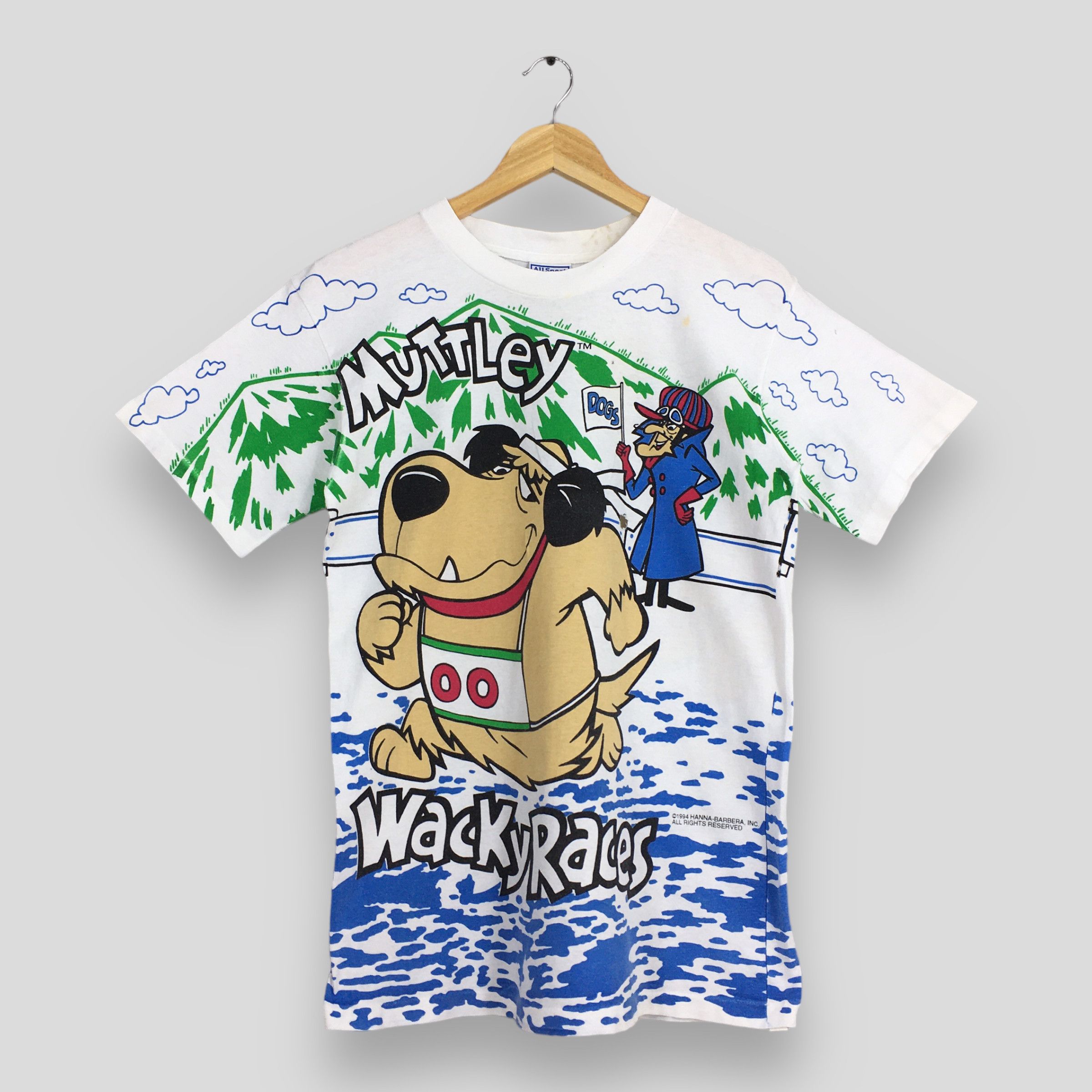 Cartoon Network Vintage Muttley Wackyraces Dog White T shirt Medium Size US M / EU 48-50 / 2 - 1 Thumbnail