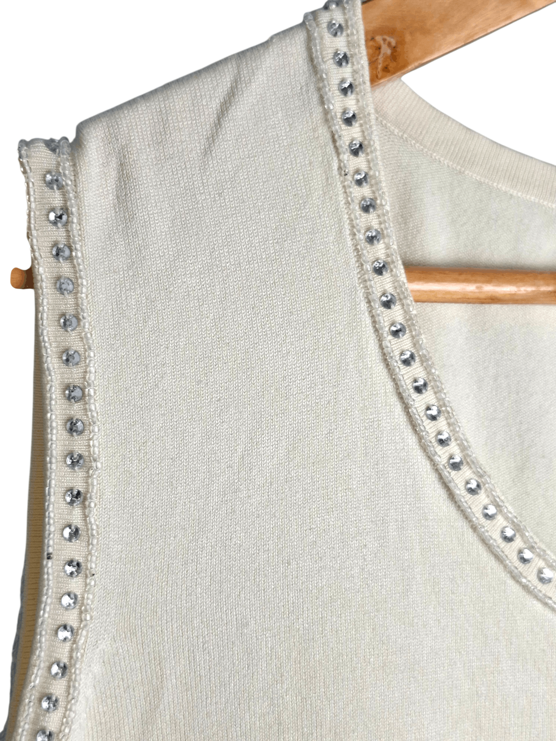 Marina Rinaldi Marina Rinaldi Silk Blend Beaded Knit Tank Top Camisole XL Size XL / US 12-14 / IT 48-50 - 4 Thumbnail